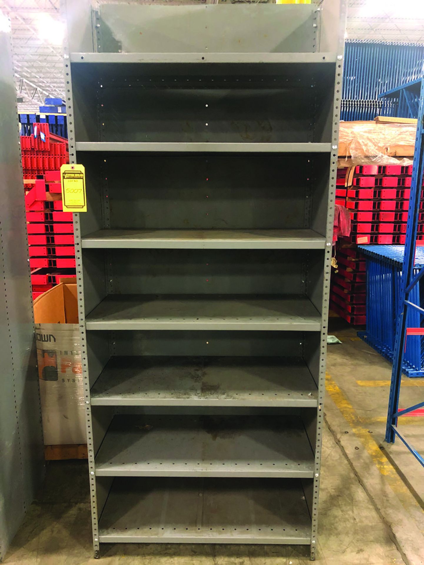 SECTION OF 36''W X 18''D X 87''H BOLT-TOGETHER SHELVING W/7 SHELF LEVELS/BAY, COLOR: GRAY, ITEM#