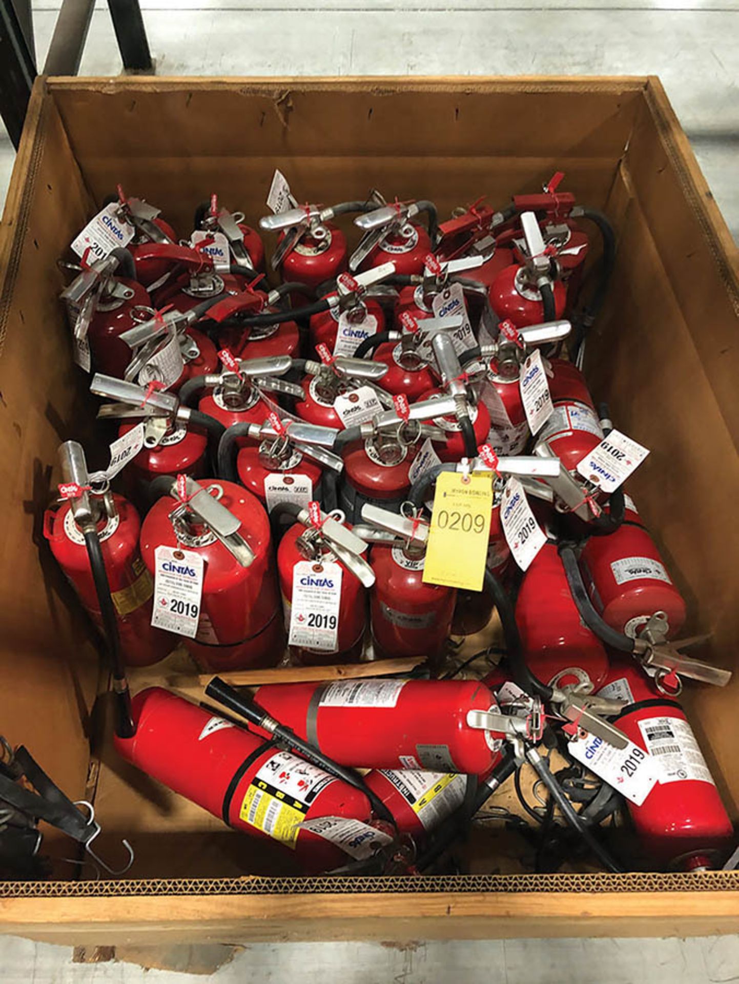 BOX OF FIRE EXTINGUISHERS