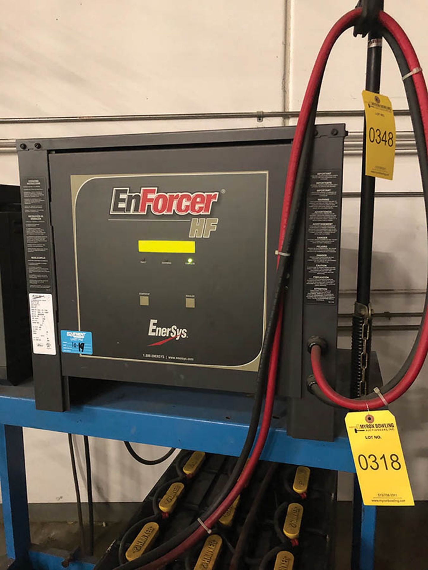 ENFORCER HIGH FREQUENCY BATTERY CHARGER MODEL EH3-18-1200, S/N- KB102063, 18 CELLS