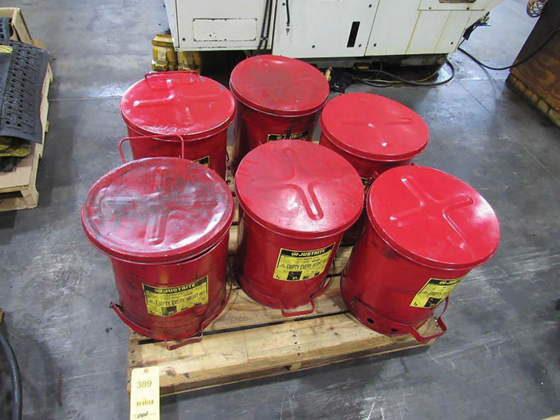 PALLET OF (6) JUST-RITE OILY WASTE CANS