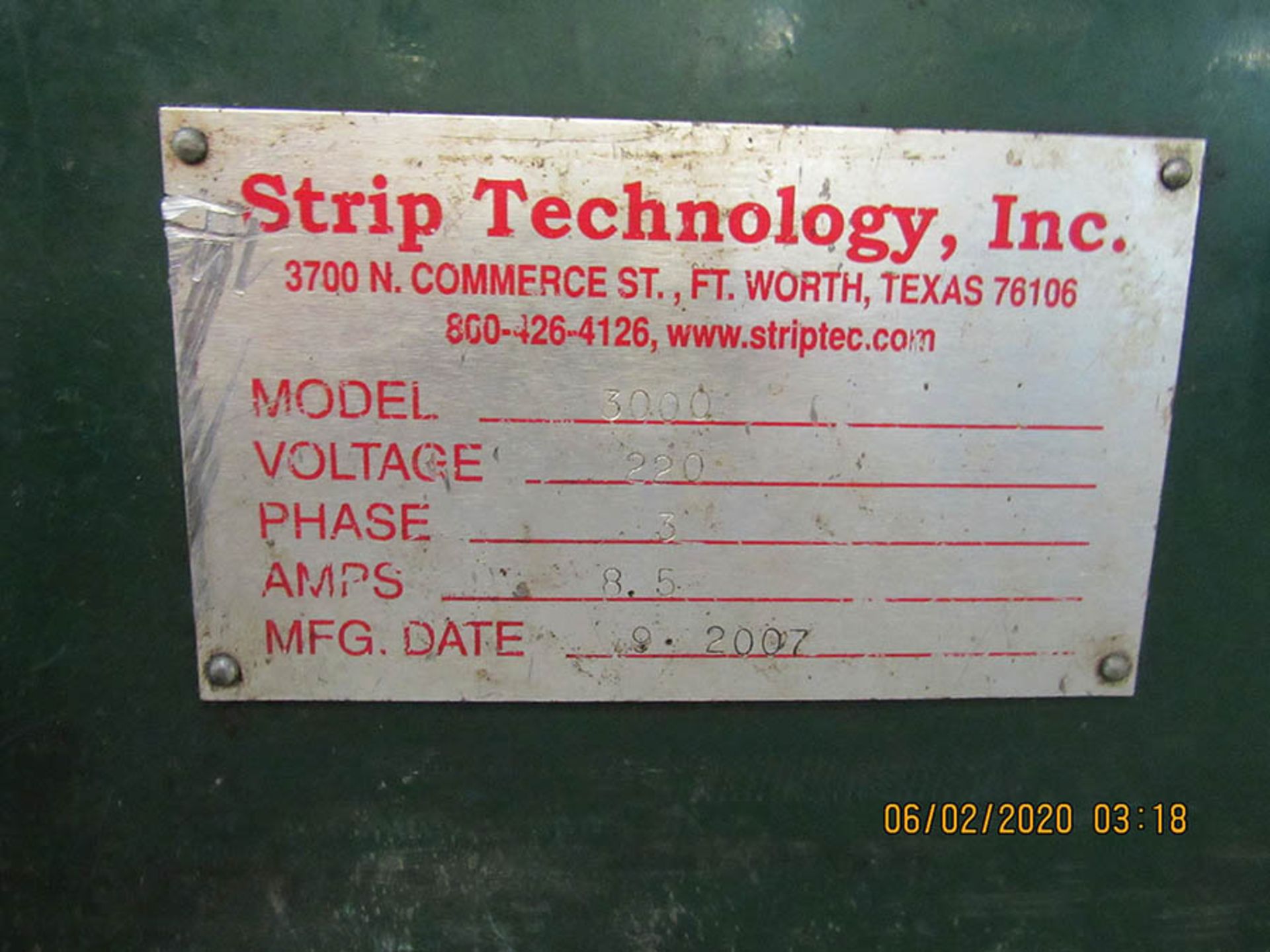 STRIP-TECHNOLOGY WIRE STRIPPER MODEL 3000, 200V, 3PH, MFG 2007