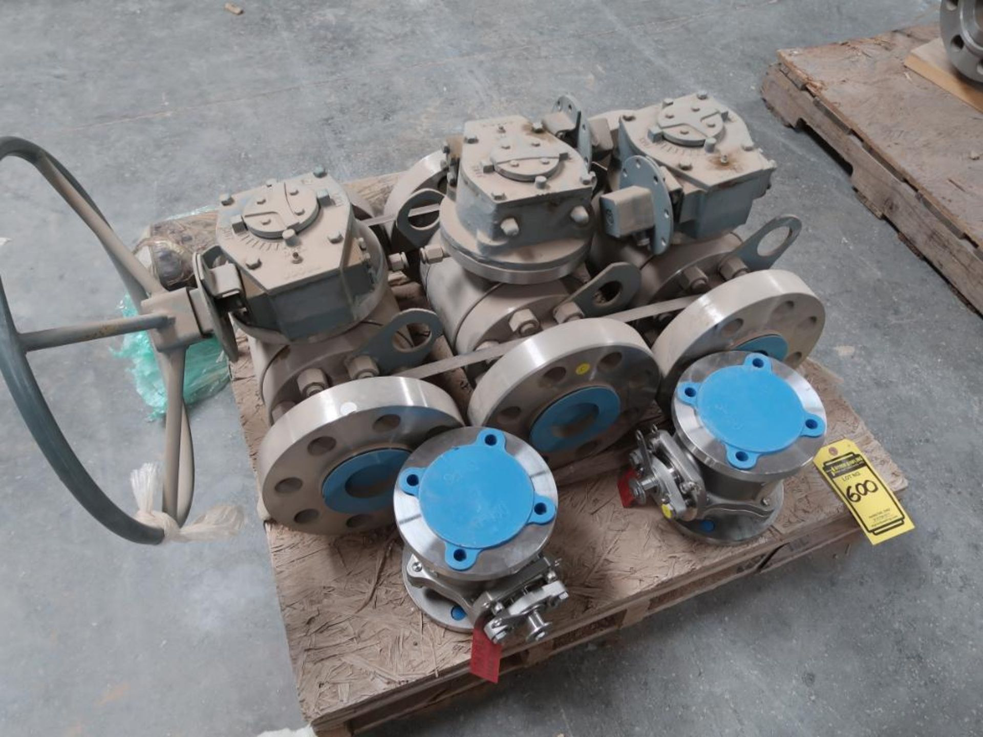 (4) LARGE STAINLESS STEEL VALVES, (5) ASSORTED STAINLESS STEEL VALVES ON (3) PALLETS; HALE SERIES - Image 4 of 10