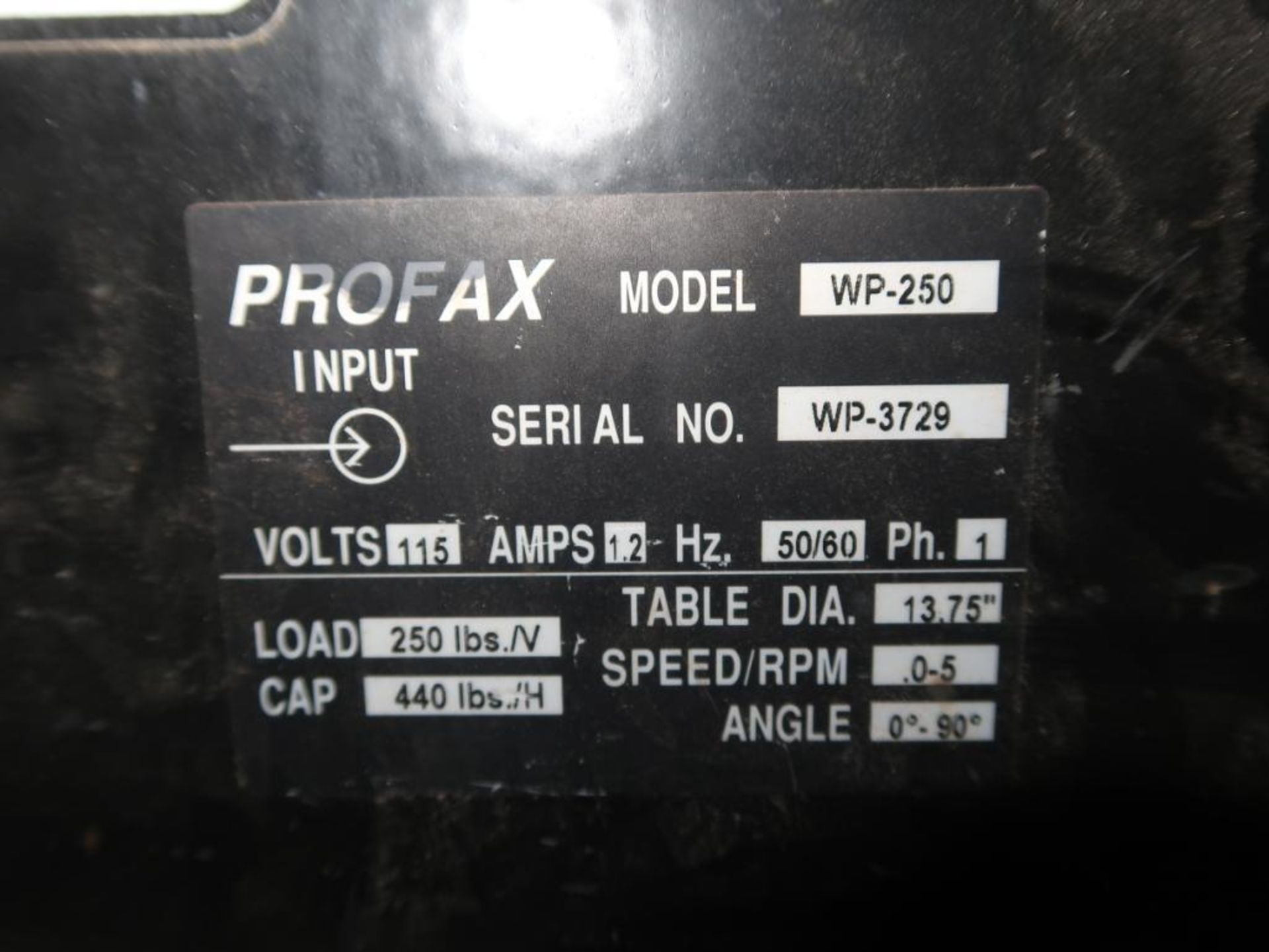 PROFAX WP-250 POSITIONER W/ TABLE - Image 2 of 3