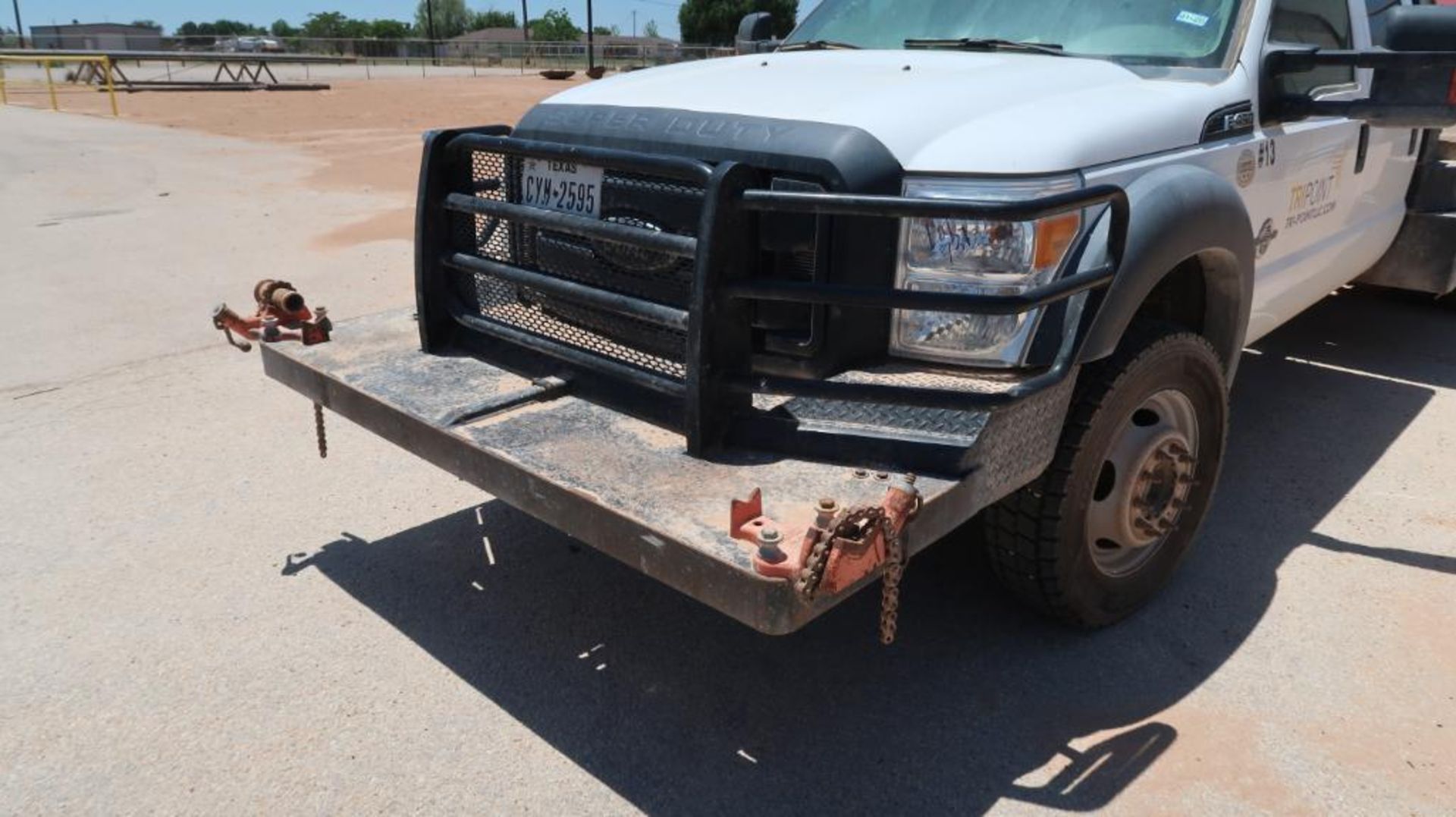 (2014) FORD F450 DUAL WHEEL FLATBED, FIFTH WHEEL WINCH TRUCK (MILEAGE - 136,520), 6.7 TURBO DIESEL