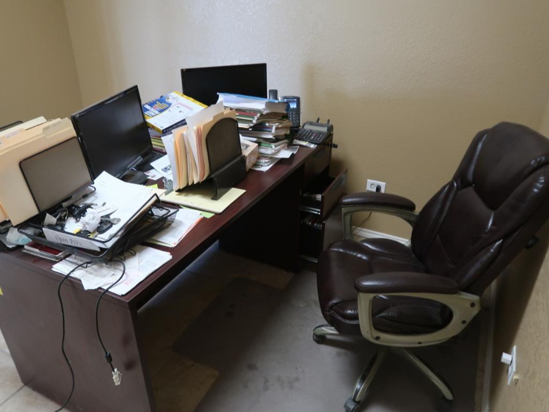 CONTENTS OF OFFICE & FRONT STORE - (4) DESKS, CREDENZA, (2) FILE CABINETS, KYOCERA ECOSYS M3550IDN - Image 7 of 10