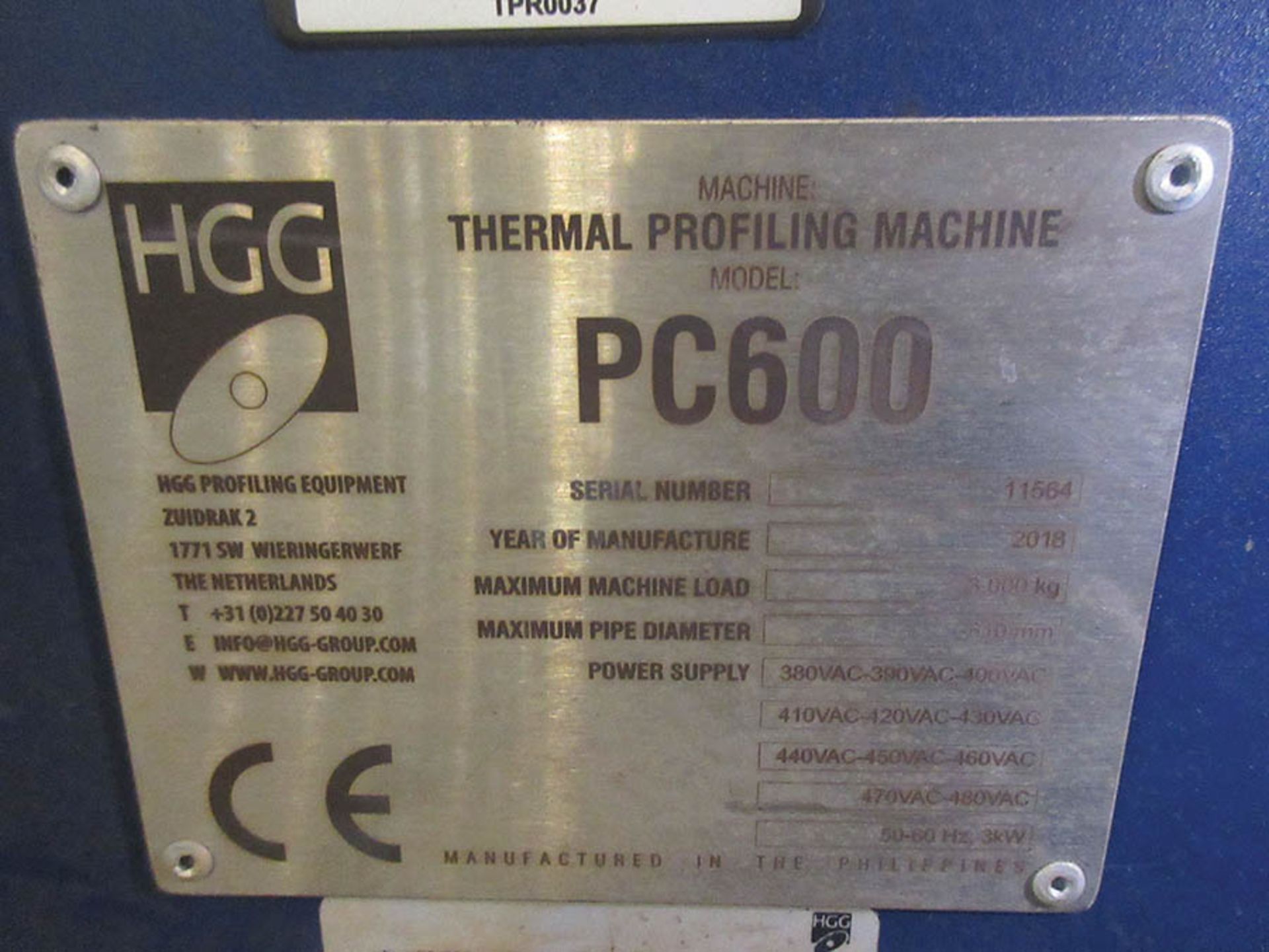 2018 HGG PC600 3D PROFILING MACHINE, 24'' MAX PIPE OD, 6,000 LB. MAX PIPE WEIGHT, S/N: 11564, WITH - Image 14 of 17