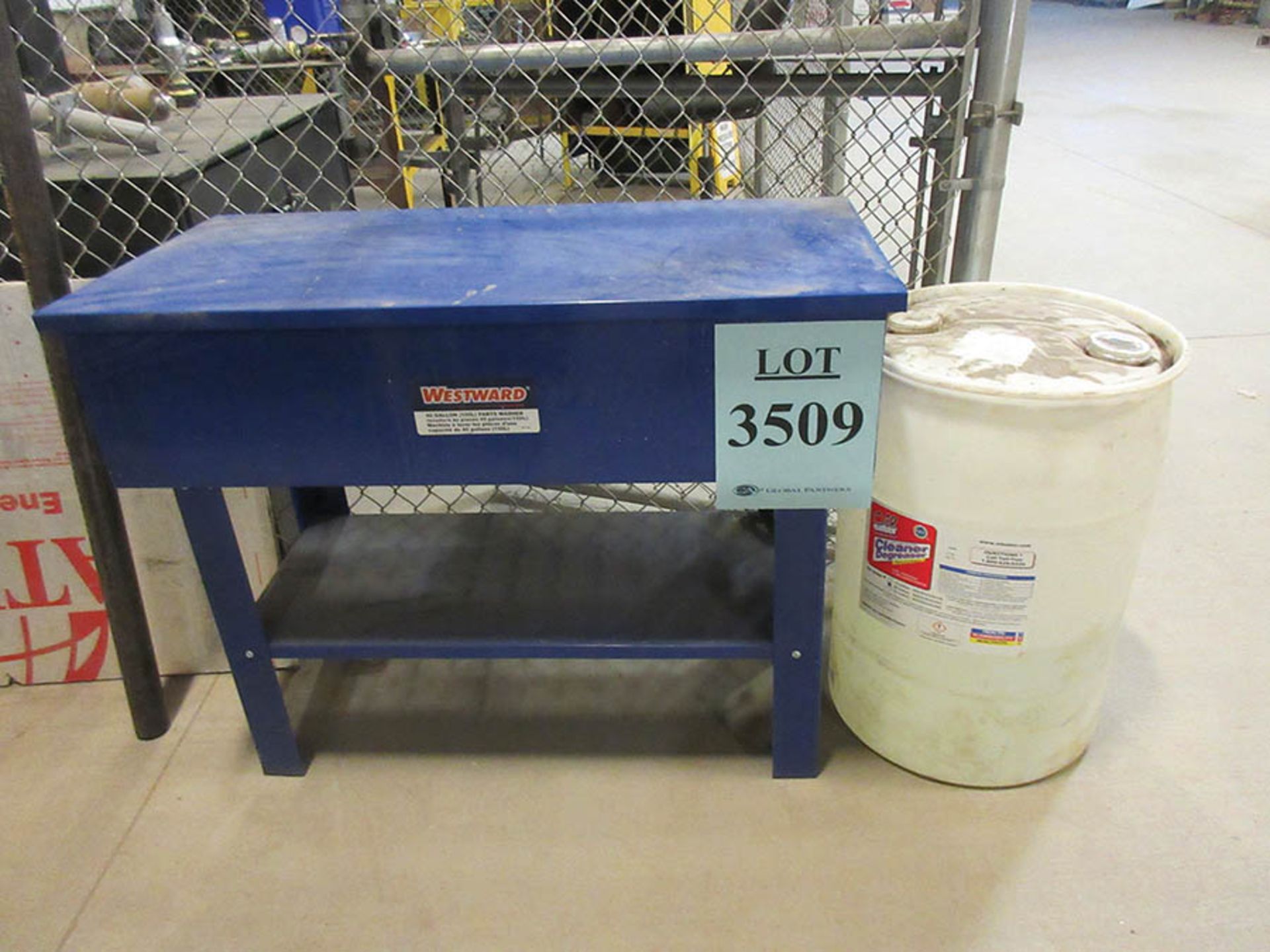 WESTWARD 40 GALLON PARTS WASHER, (BUILDING IN BACK)
