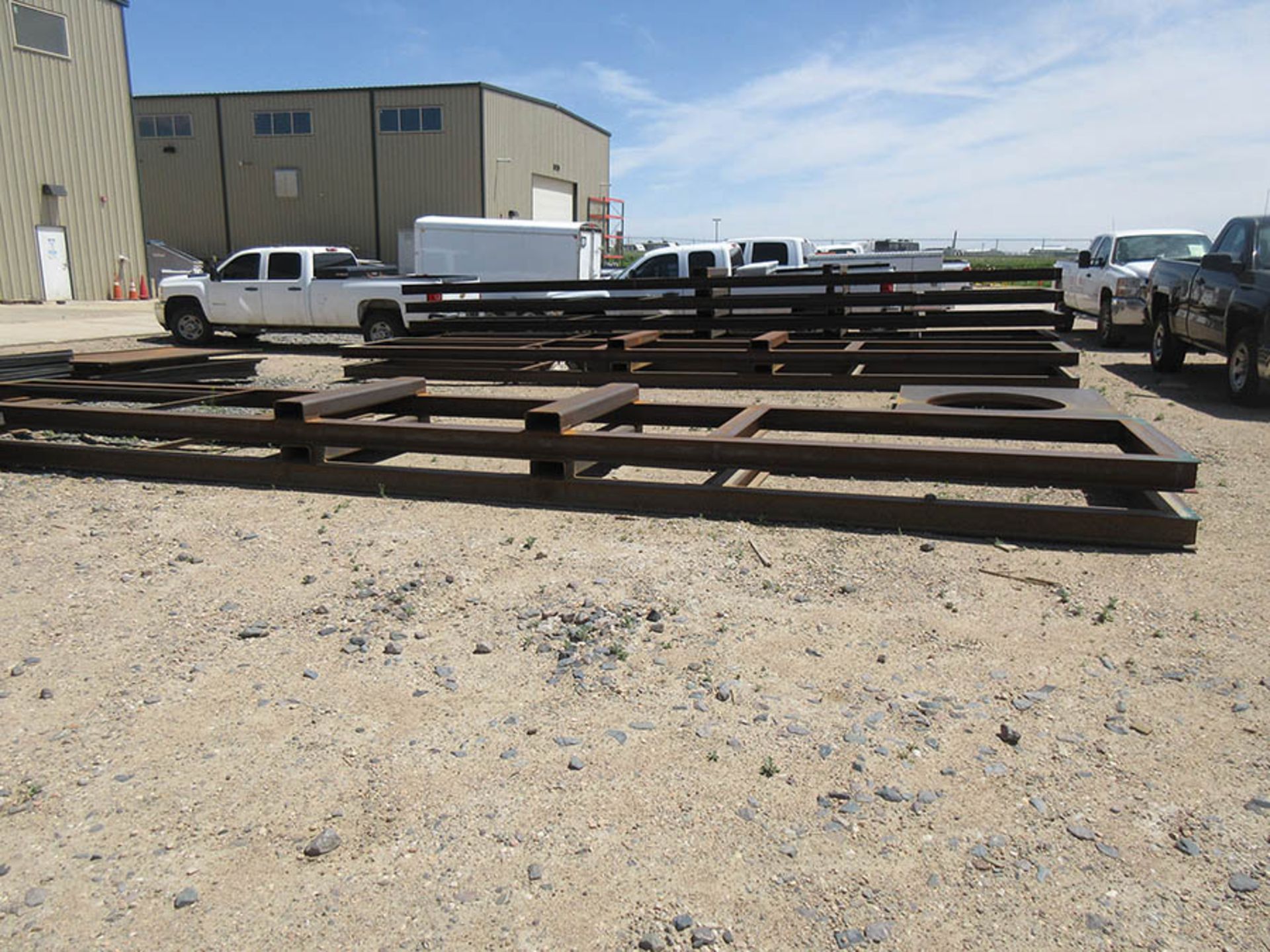 LOT ASST'D METALS, SKIDS, PIPES, PLATES, SEPARATOR HOUSING PARTS, AND PIPE RACKS, (IN YARD) - Image 6 of 8