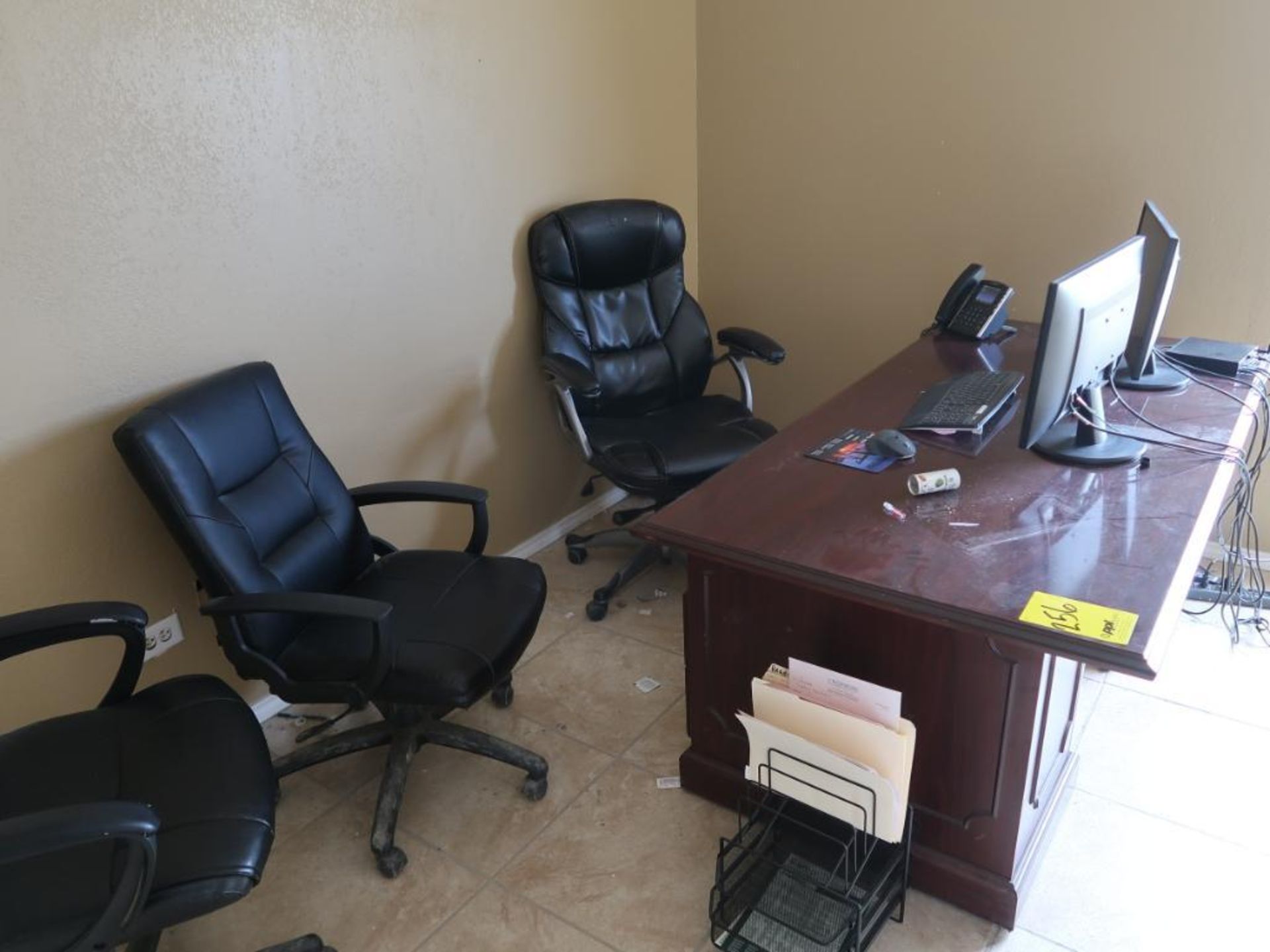 CONTENTS OF OFFICE & FRONT STORE - (4) DESKS, CREDENZA, (2) FILE CABINETS, KYOCERA ECOSYS M3550IDN - Image 6 of 10