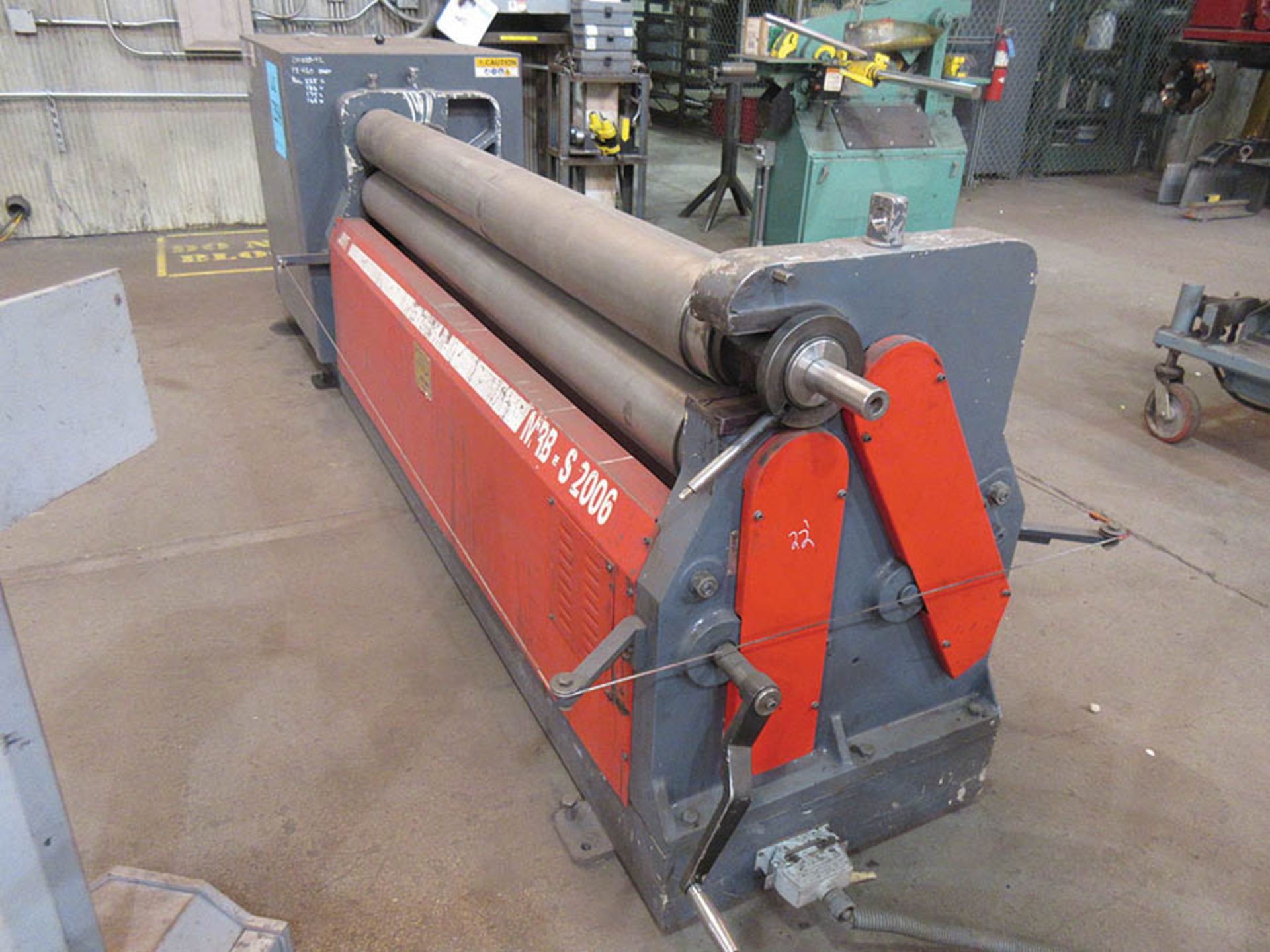 2012 JMT HYDRAULIC 3-ROLL INITIAL PINCH PLATE BENDER, TYPE: MRB-S 2006, CAPACITY: 6MM, WIDTH: - Image 3 of 9