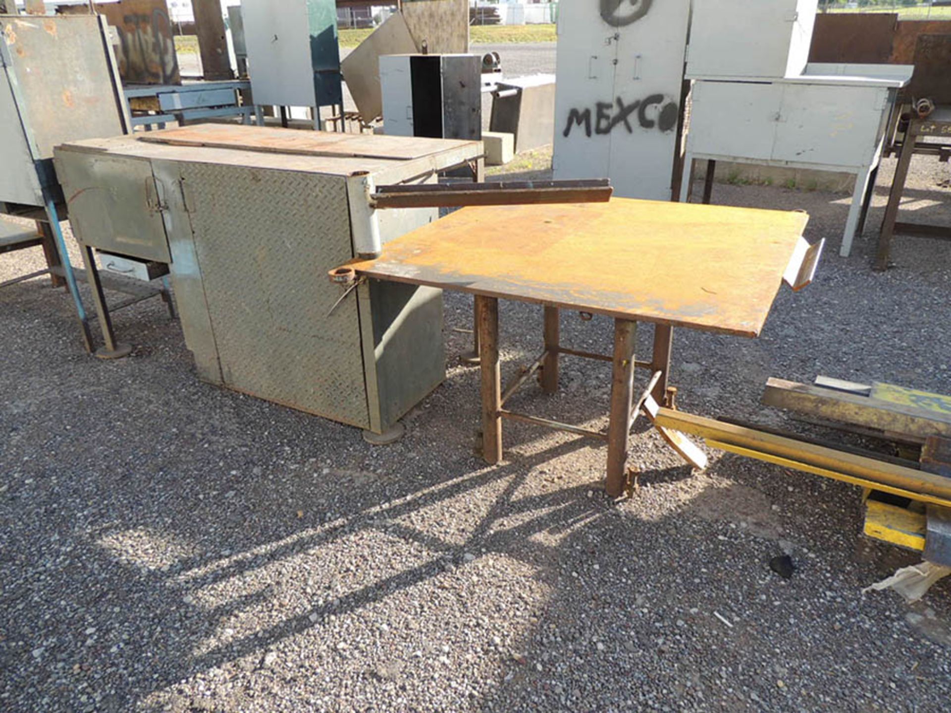 MISC. WELDING TABLES, BENCHES, CABINETS W/ (3) MATERIAL RACKS - Image 4 of 9