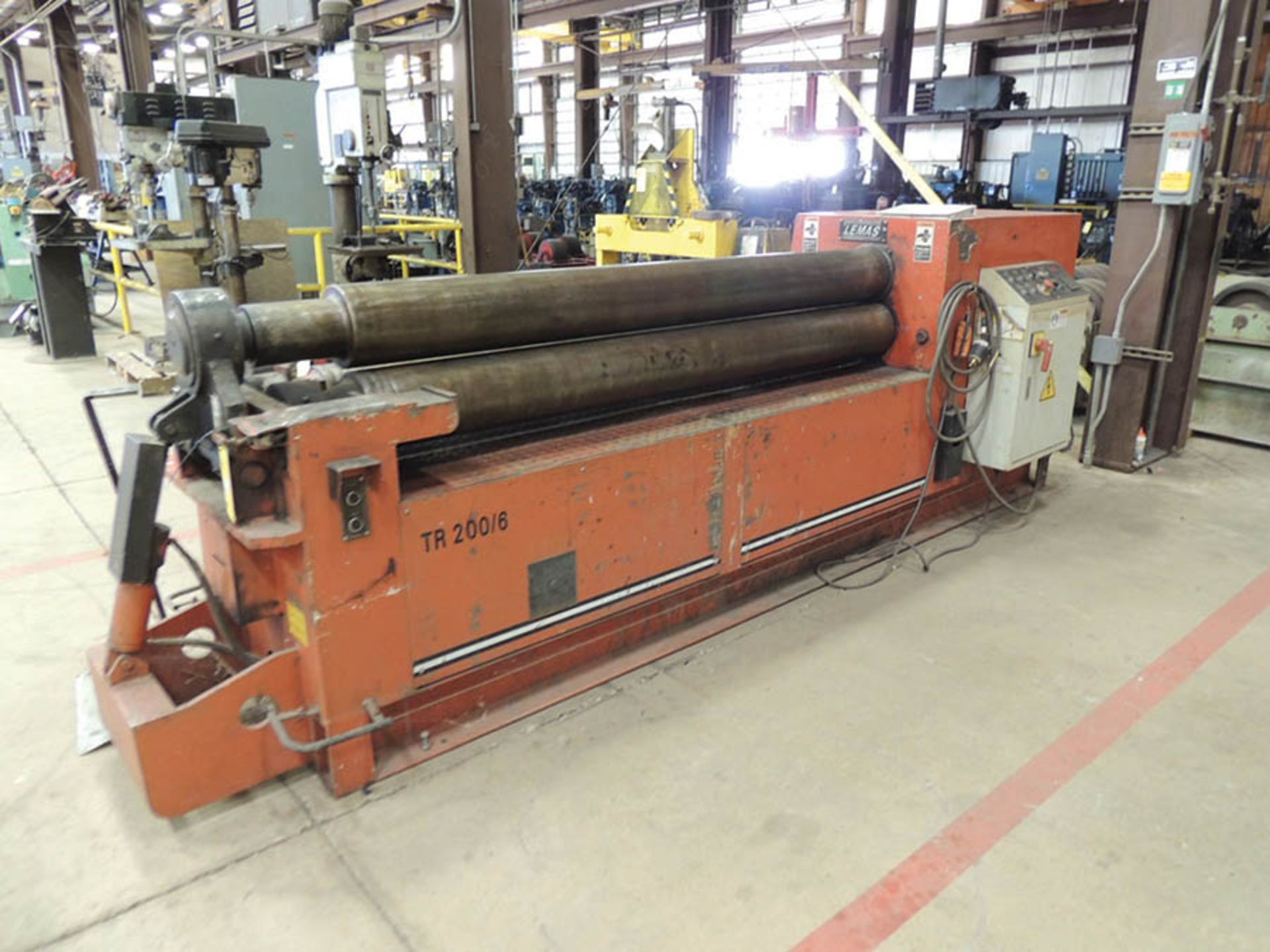 2010 LEMAS MODEL TR-200-6, 6' X 11-GAUGE INITIAL PINCH PLATE BENDING ROLL, S/N 319844