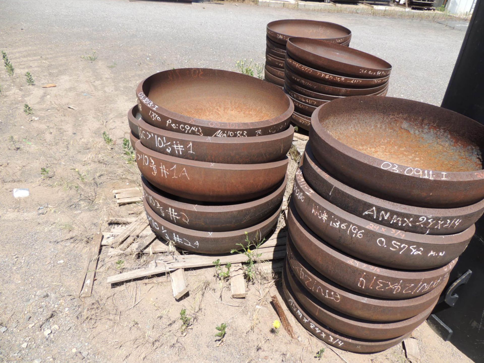 MISC. STEEL PLATE, I-BEAM, CHANNEL IRON, VESSEL CAPS, FLANGES AND CAPS, PIPE, SERRATED STEEL - Image 12 of 20