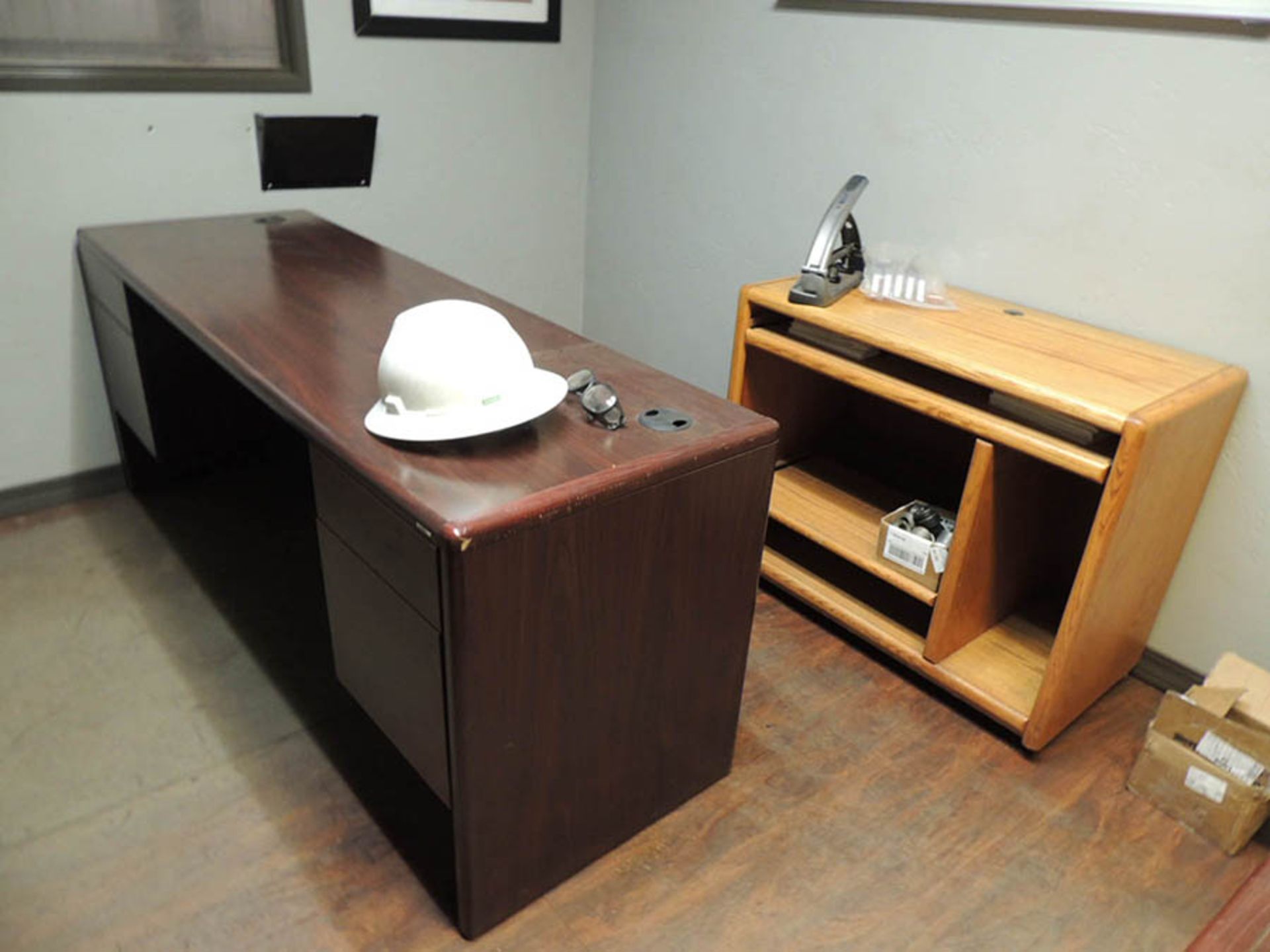 (3) STRAIGHT DESKS, (1) L DESK, CHAIRS, BOOKCASE,FILE CABINETS - Image 2 of 3