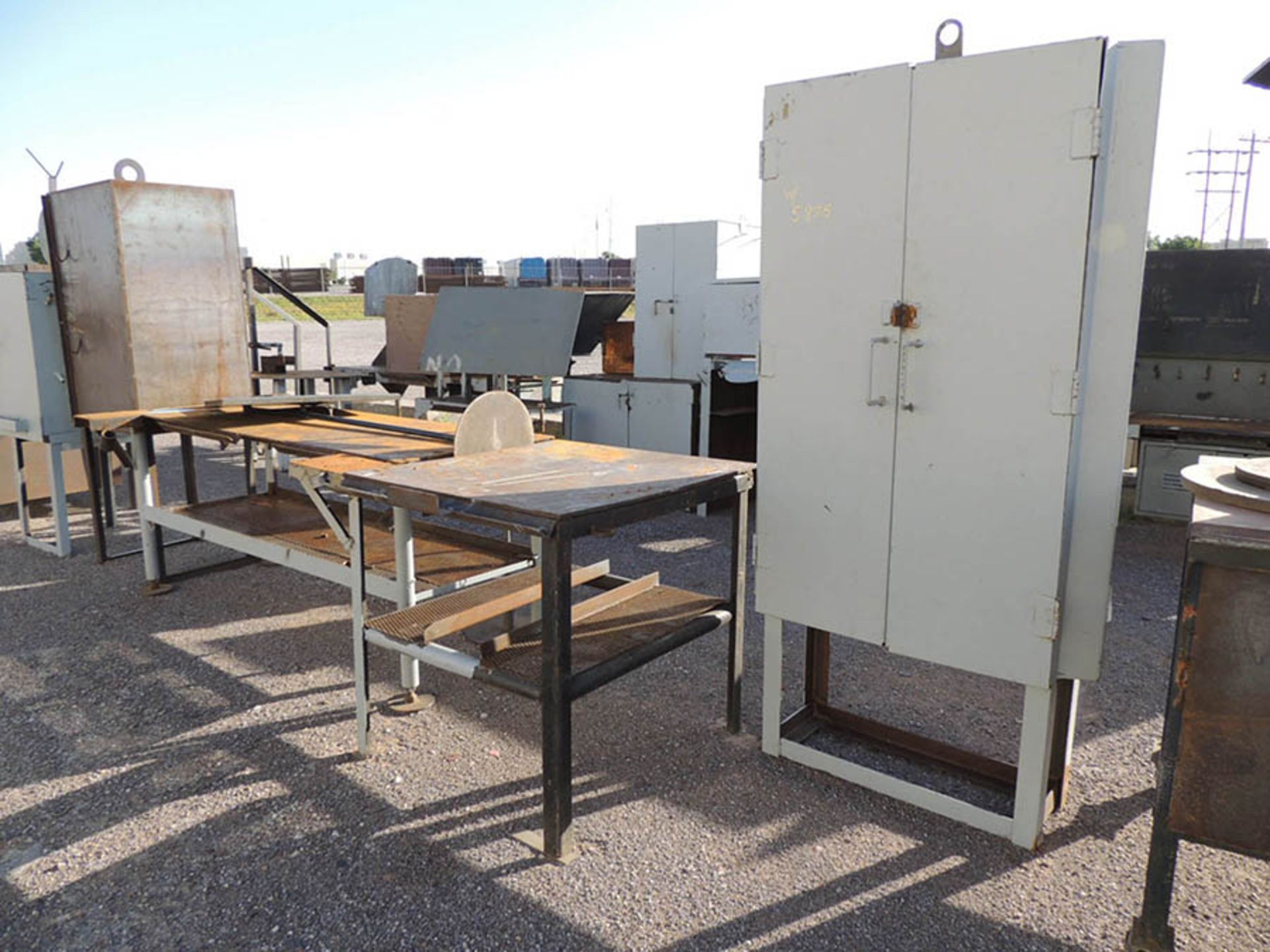 MISC. WELDING TABLES, BENCHES, CABINETS W/ (3) MATERIAL RACKS - Image 8 of 9