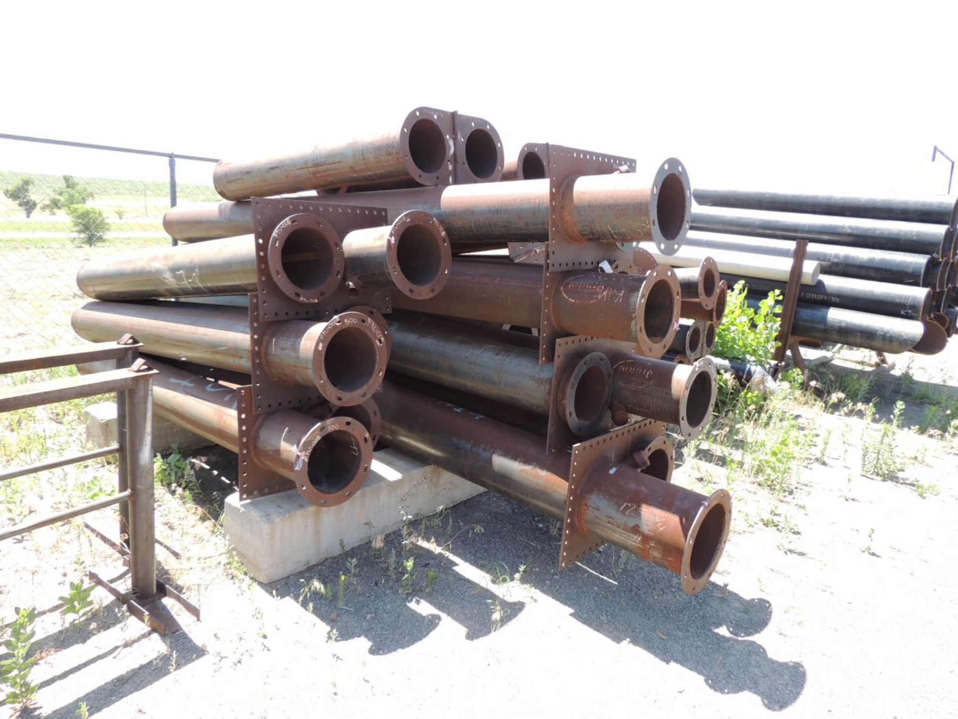 MISC. STEEL PLATE, I-BEAM, CHANNEL IRON, VESSEL CAPS, FLANGES AND CAPS, PIPE, SERRATED STEEL - Image 19 of 20