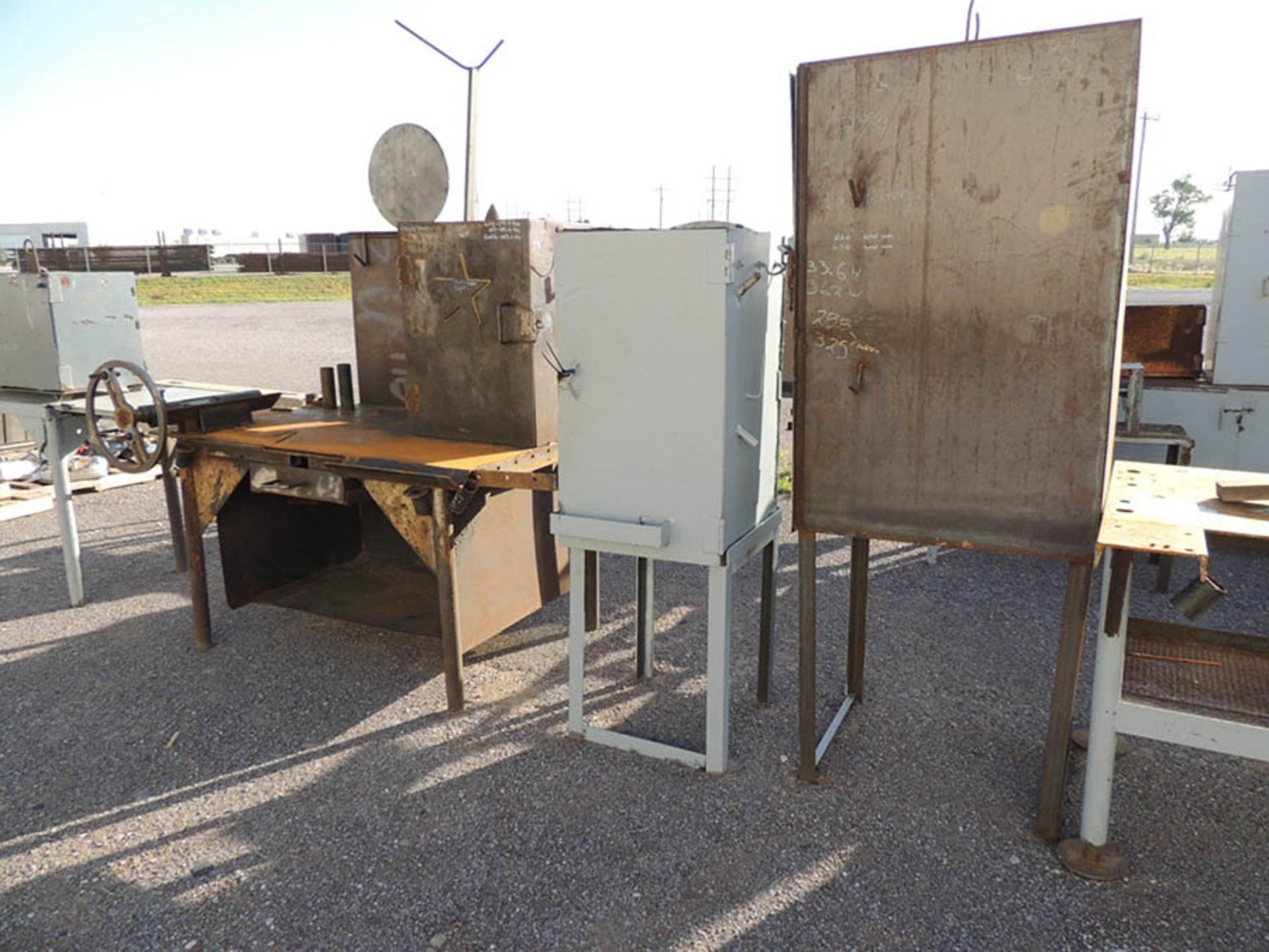 MISC. WELDING TABLES, BENCHES, CABINETS W/ (3) MATERIAL RACKS - Image 9 of 9