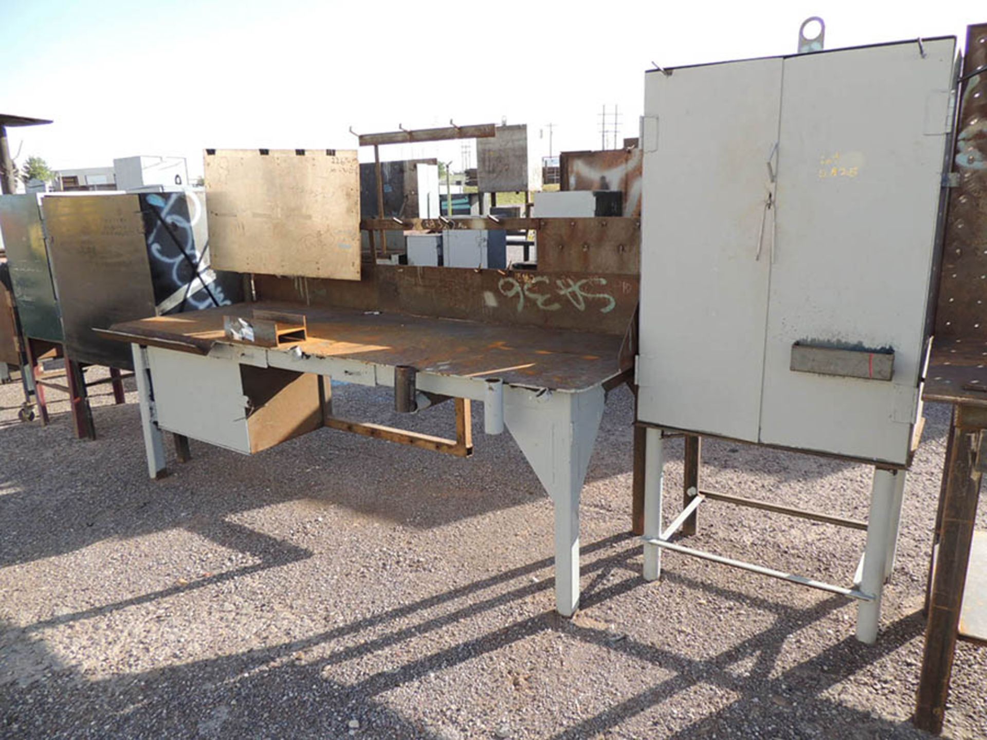 MISC. WELDING TABLES, BENCHES, CABINETS W/ (3) MATERIAL RACKS - Image 6 of 9