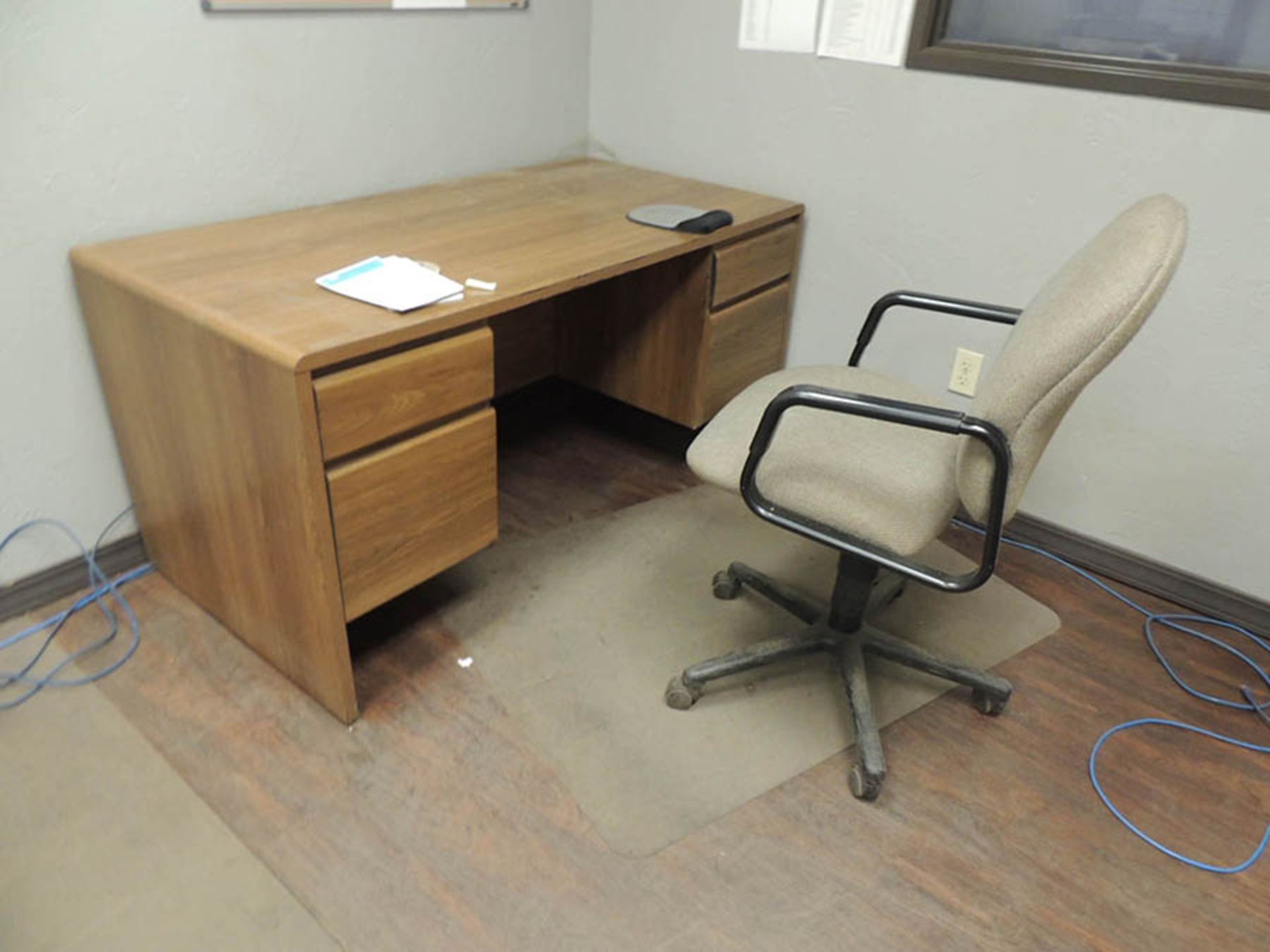 (3) STRAIGHT DESKS, (1) L DESK, CHAIRS, BOOKCASE,FILE CABINETS - Image 3 of 3