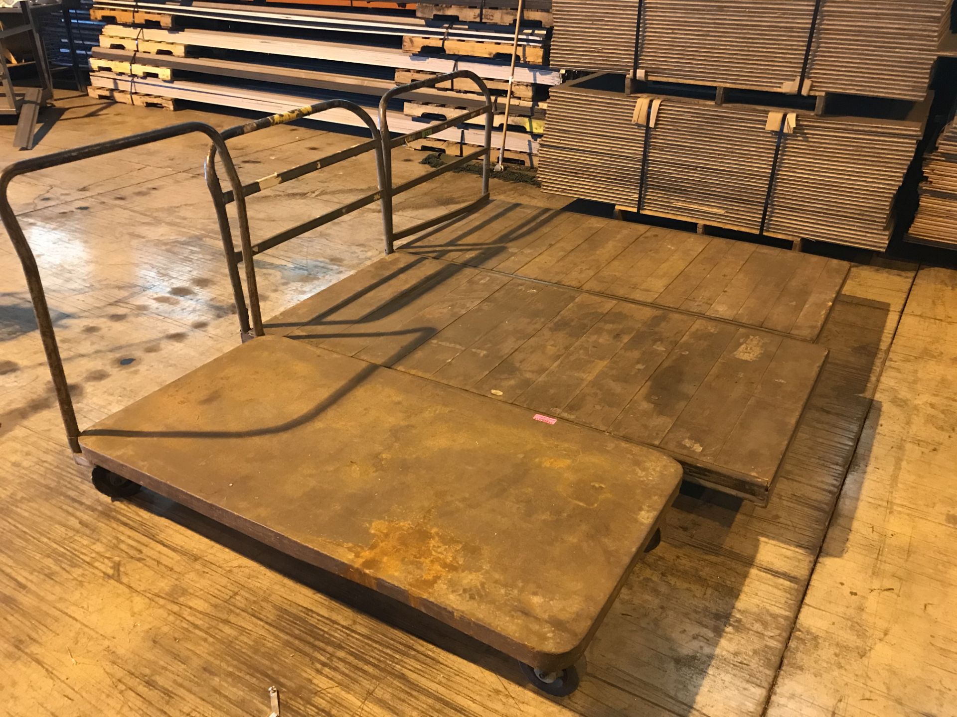 (LOT) - (3) ROLLING FLATBED CARTS