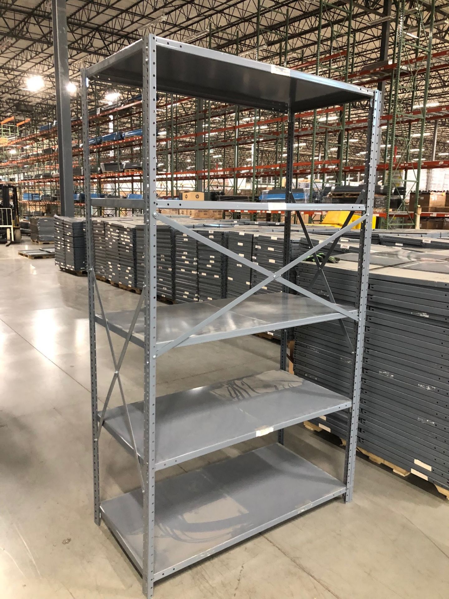 STEEL SHELVING - CLIP STYLE, 42''W X 24''D X 85''H, 5 SHELVES PER SECTION - 28 SECTIONS (X28)