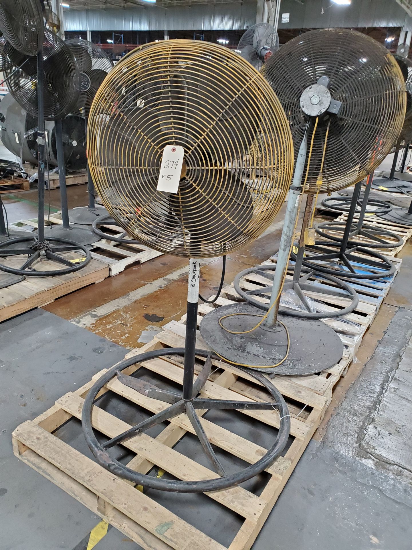 (5) PEDESTAL SHOP FANS - SOME ADJUSTABLE HEIGHT, 24'`-36'` - Image 2 of 5