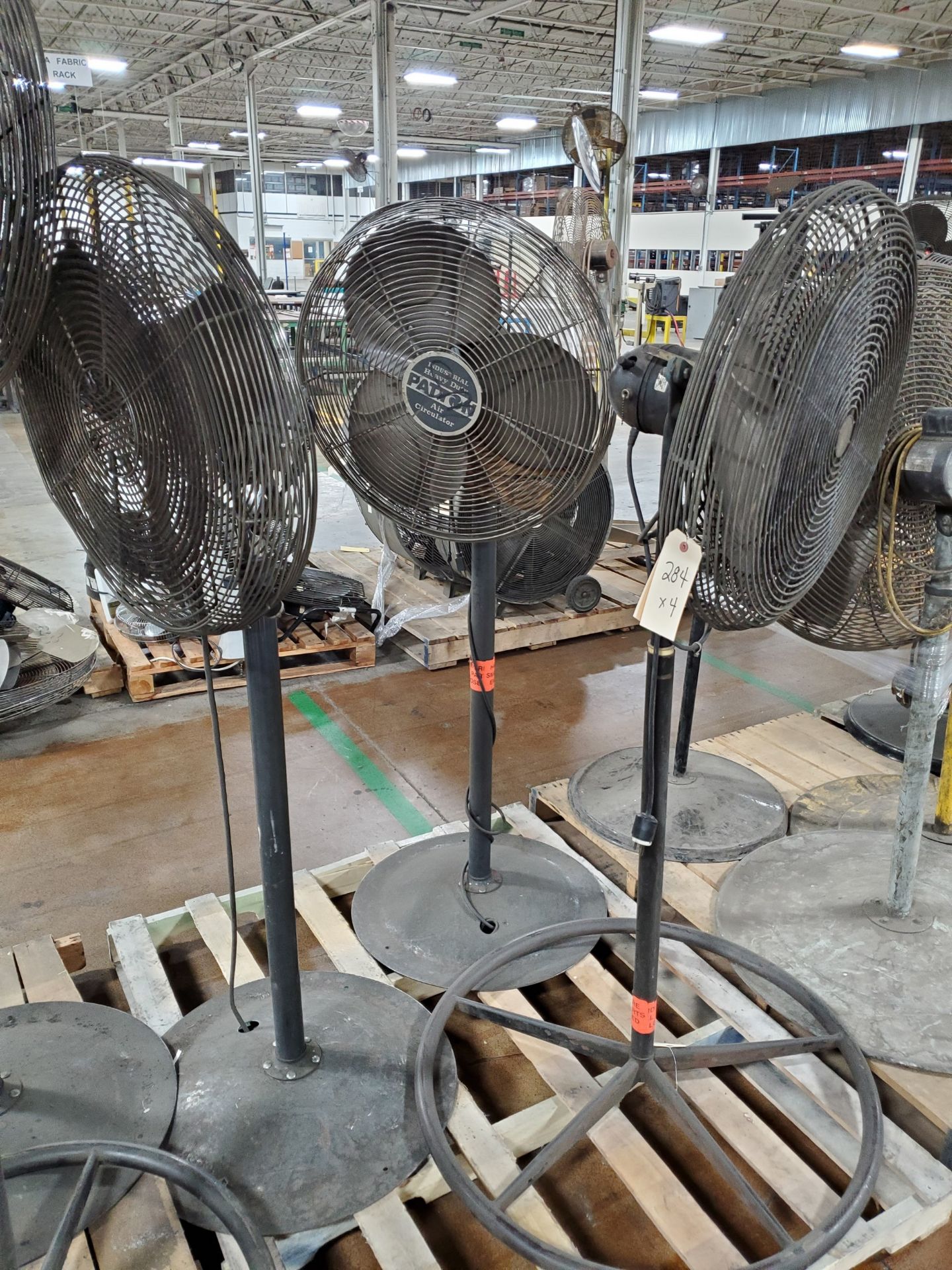 (4) PEDESTAL SHOP FANS - SOME ADJUSTABLE HEIGHT, 24'`-36'` - Image 2 of 3