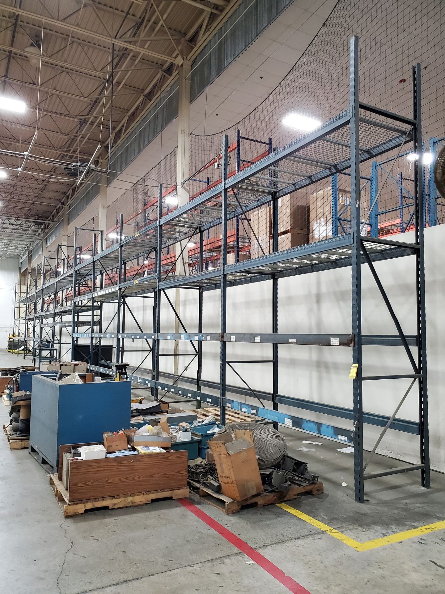 (11) SECTIONS OF 16' T X 42'`W X 9' BEAMS SLOT/CORNER LOCK PALLET RACKING, 76 BEAMS