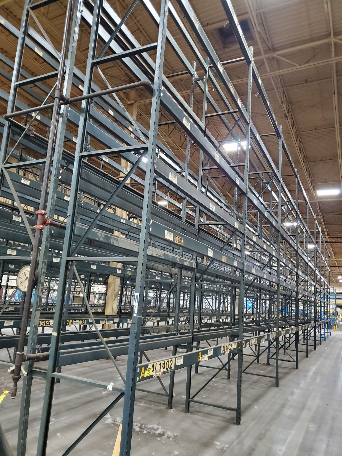 (18) SECTIONS OF 25' T X 42'`W X 12' BEAMS SLOT/CORNER LOCK PALLET RACKING, 216 BEAMS - Image 3 of 6