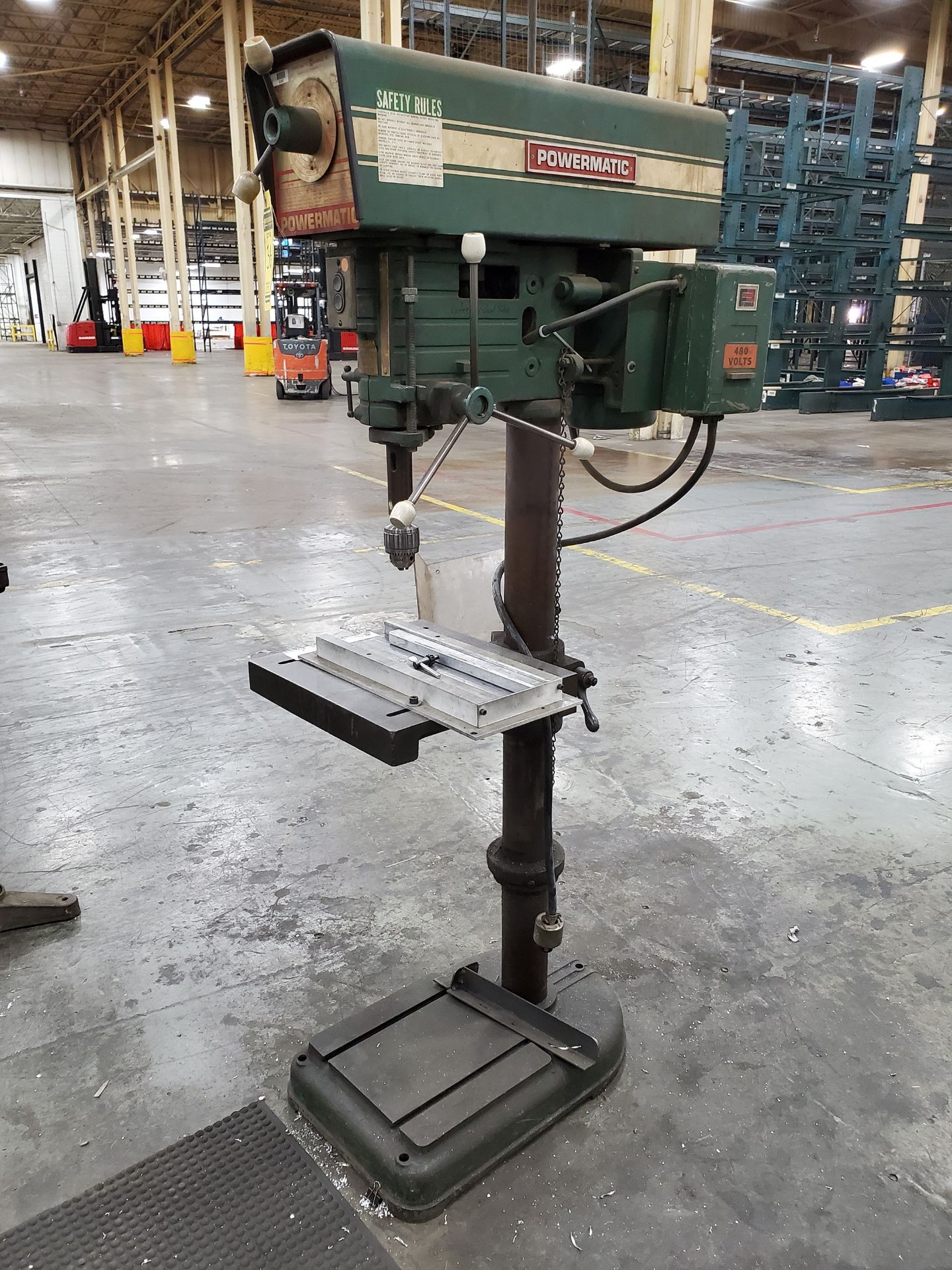 POWERMATIC VERTICAL DRILL PRESS, MODEL 1200, 250-4600 RPM, 18'` X 16'` SLOTTED TABLE - Image 3 of 6