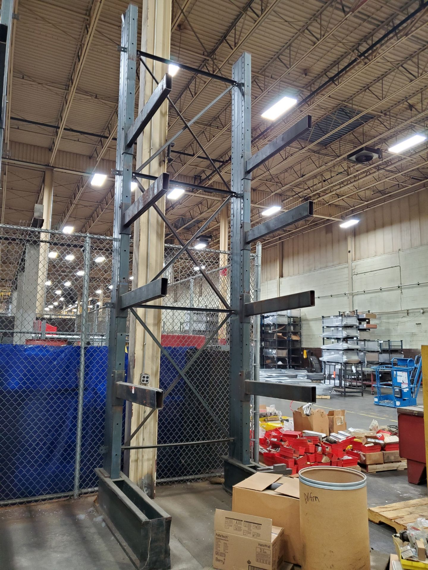 18'` X 62'` X 4' CANTILEVER RACK, 5 TIER, 2 LEGS PER TIER