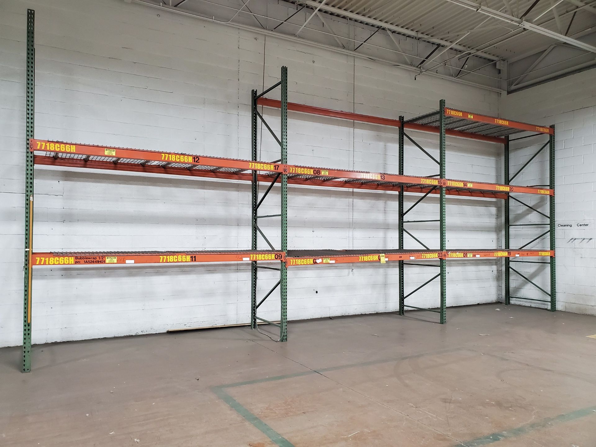 (3) SECTIONS OF 14' T X 48'`W X 11' BEAMS TEAR DROP PALLET RACKING, 15 BEAMS - Image 2 of 4