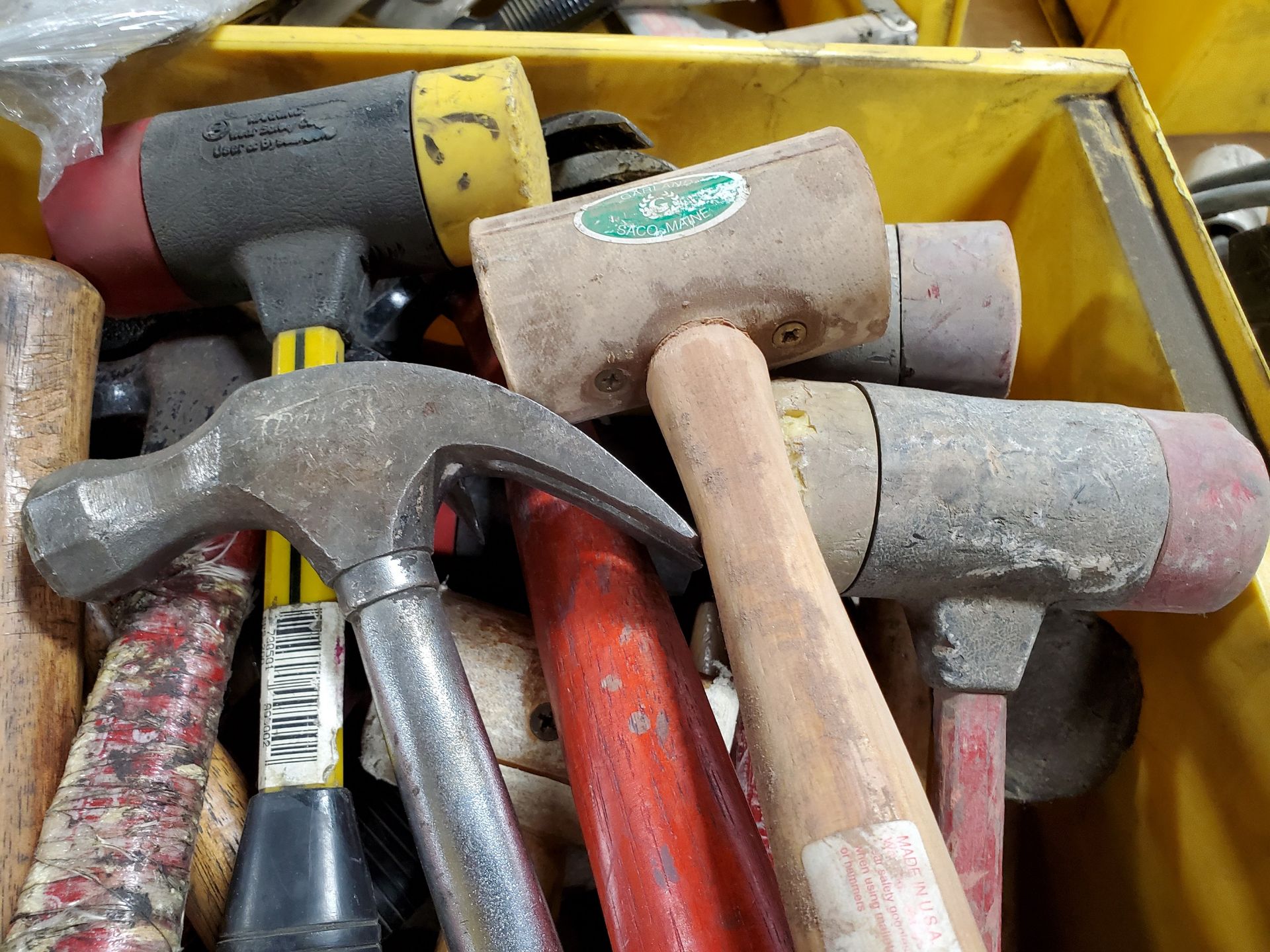 (LOT) OF ASSORTED HAMMERS & MALLETS - CLAW HAMMERS, DOUBLE AND SINGLE RUBBER/PLASTIC MALLETS - Image 4 of 4