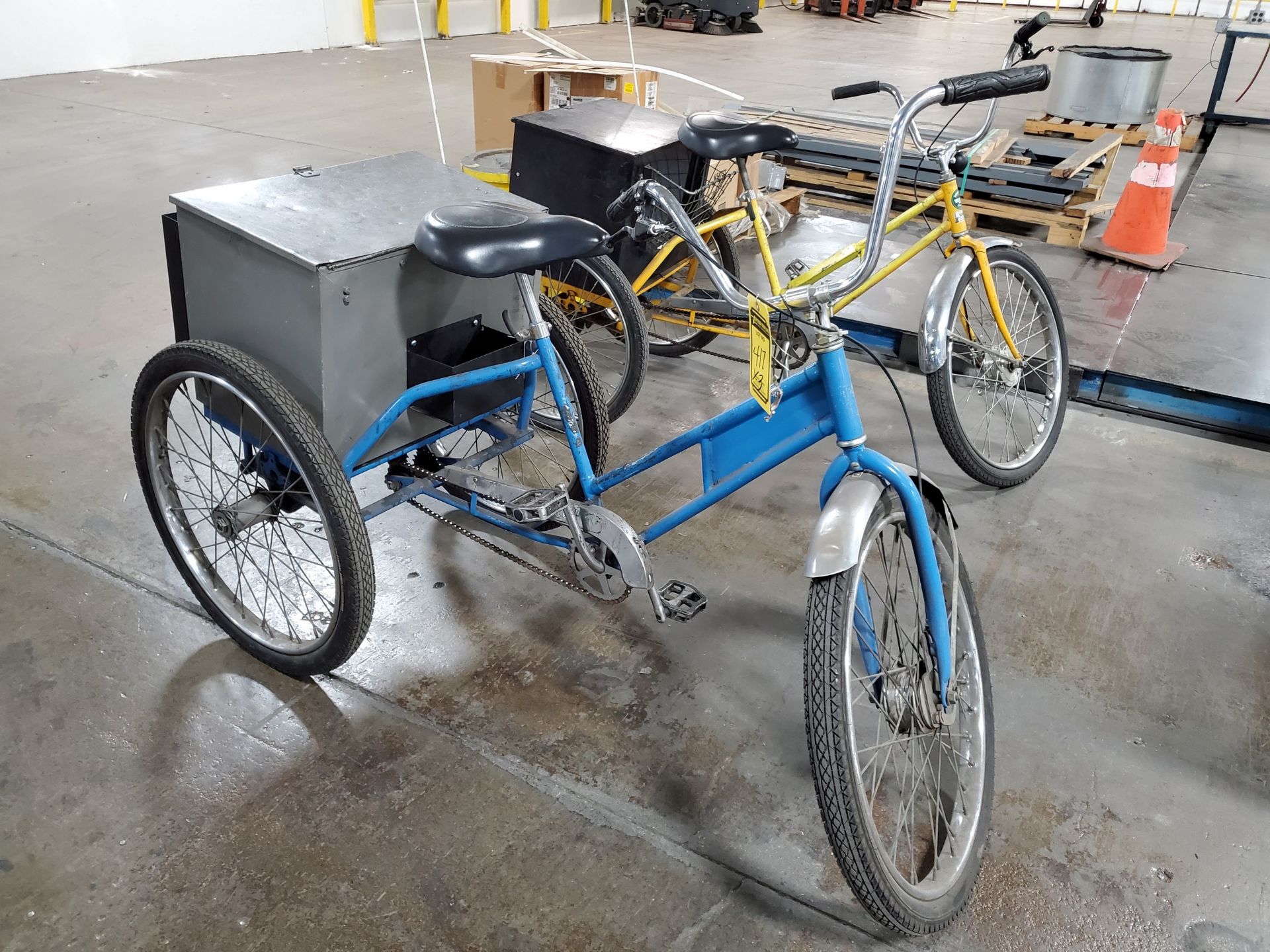 (3) ASSORTED STYLES OF TRIKE BICYCLES WITH REAR STORAGE BOX