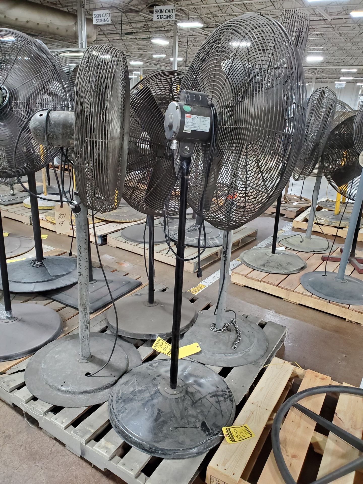 (4) PEDESTAL SHOP FANS - SOME ADJUSTABLE HEIGHT, 24'`-36'` - Image 2 of 5