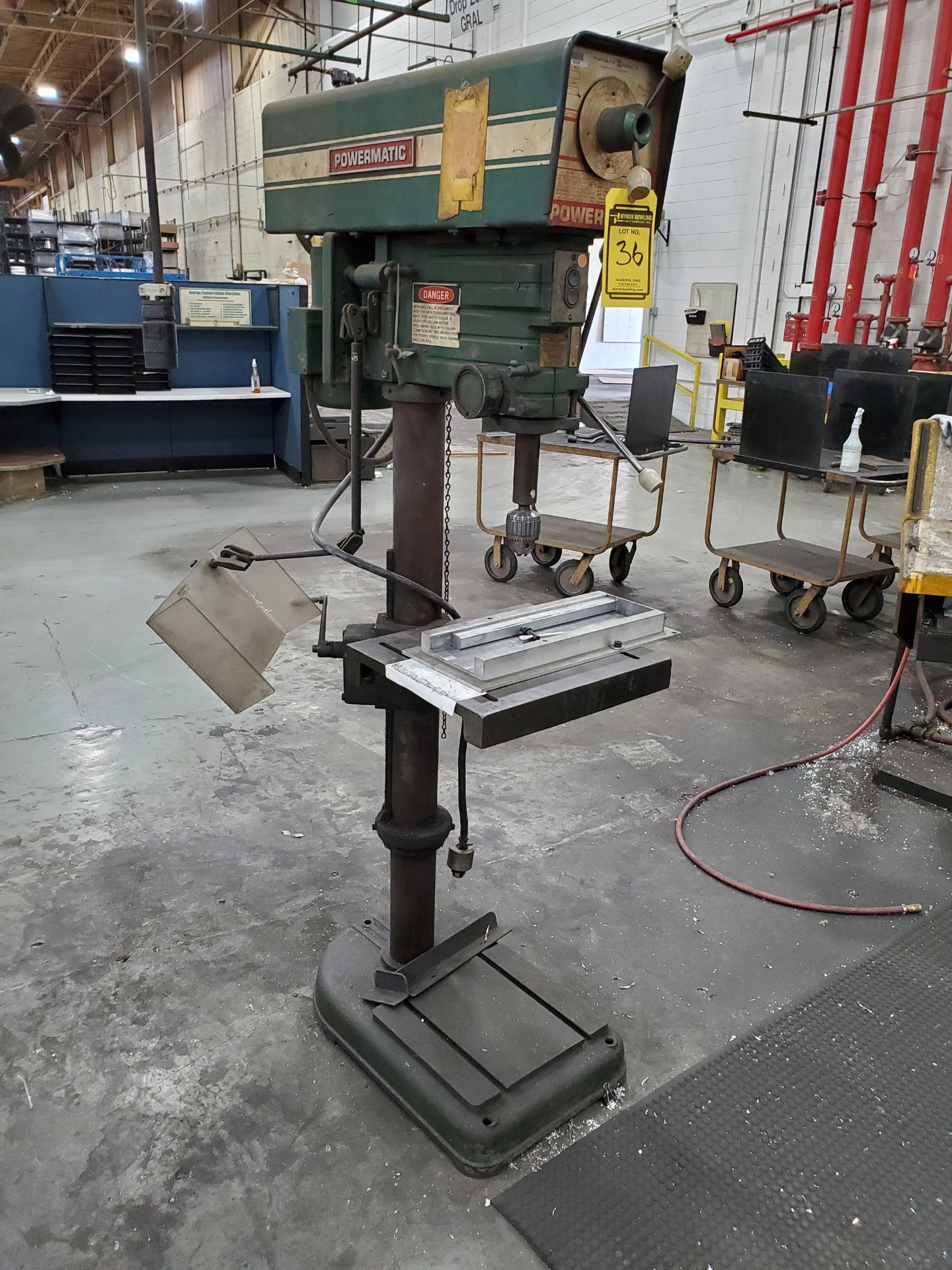 POWERMATIC VERTICAL DRILL PRESS, MODEL 1200, 250-4600 RPM, 18'` X 16'` SLOTTED TABLE