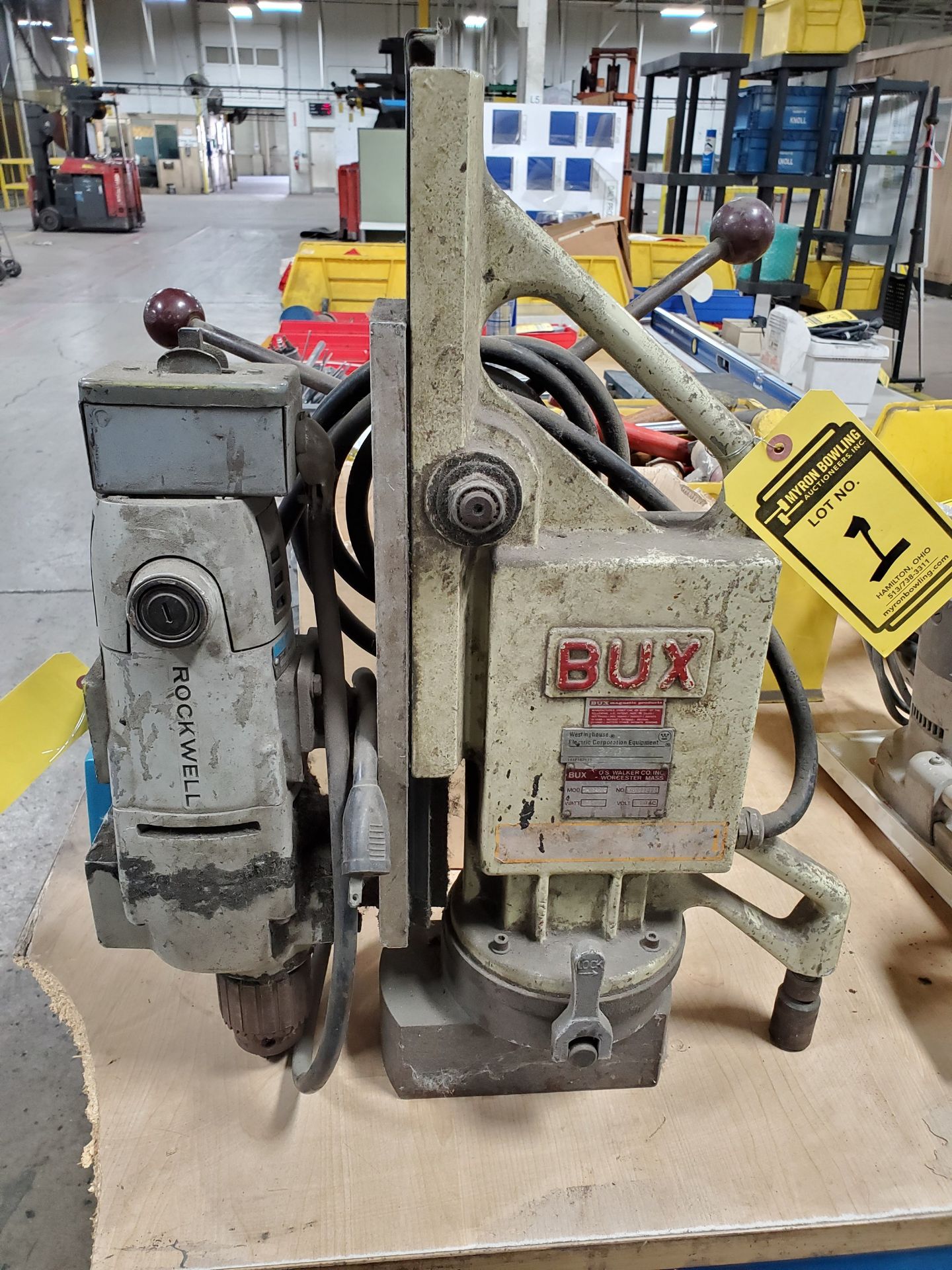 BUX MAGNETIC BASE DRILL WITH ROCKWELL DRILL HEAD, MODEL DH 3/4RP, FULL LOAD SPEED 250, 115V, - Image 2 of 5