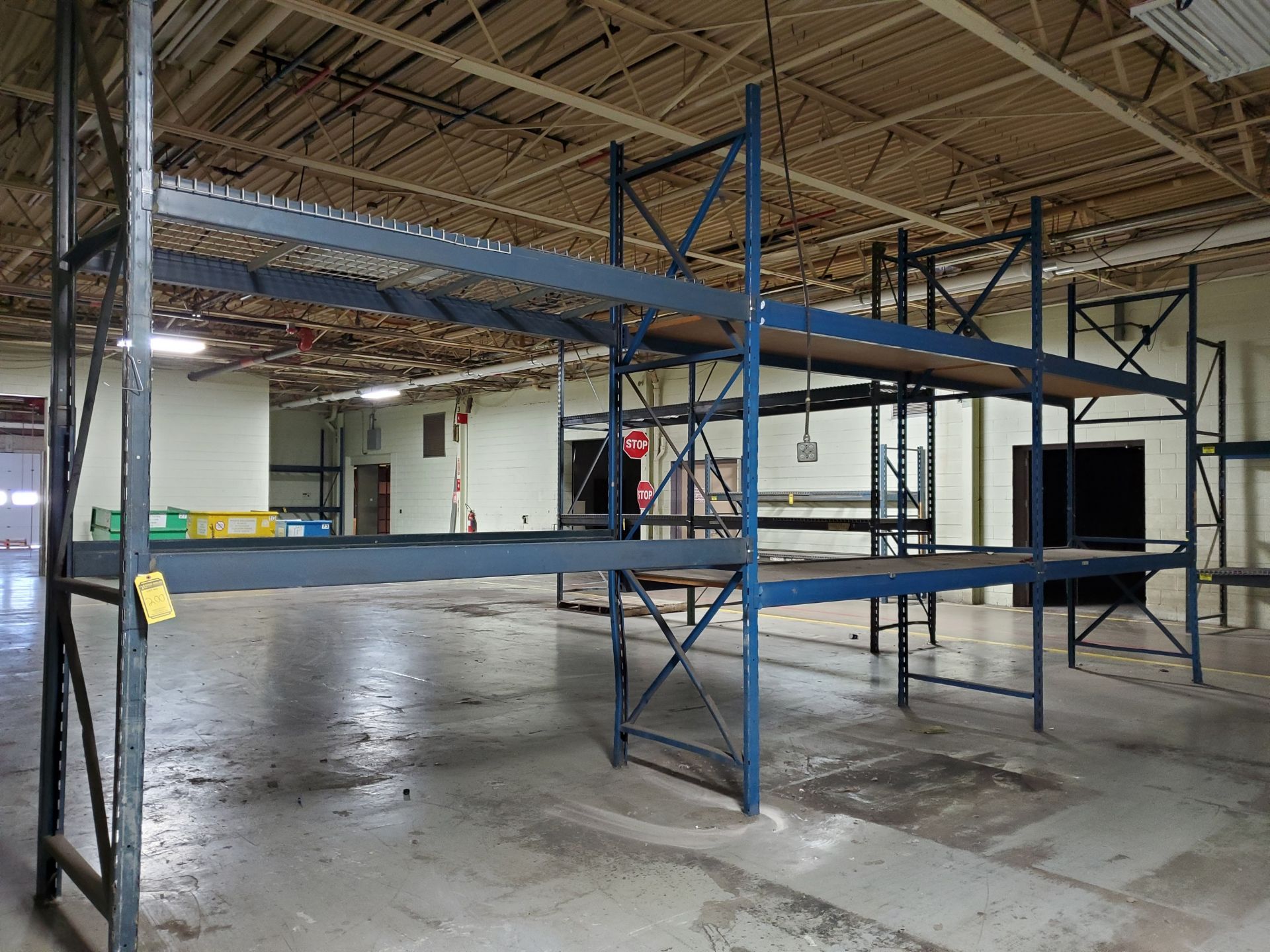 (3) SECTIONS OF 12' & 16' T X 42'`W X 9' & 12' BEAMS SLOT/CORNER LOCK PALLET RACKING