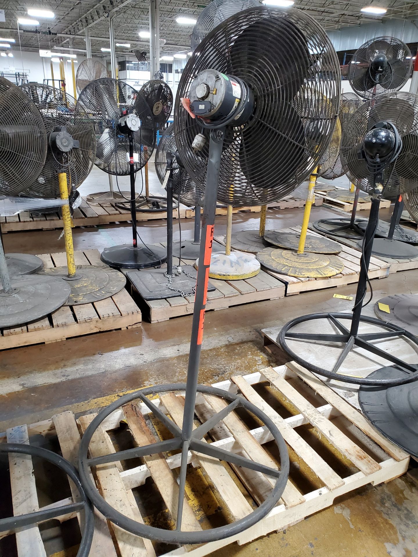 (5) PEDESTAL SHOP FANS - SOME ADJUSTABLE HEIGHT, 24'`-36'` - Image 4 of 5