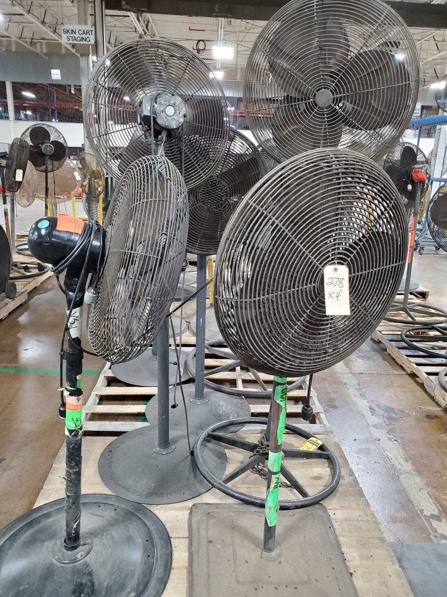 (4) PEDESTAL SHOP FANS - SOME ADJUSTABLE HEIGHT, 24'`-36'` - Image 2 of 3