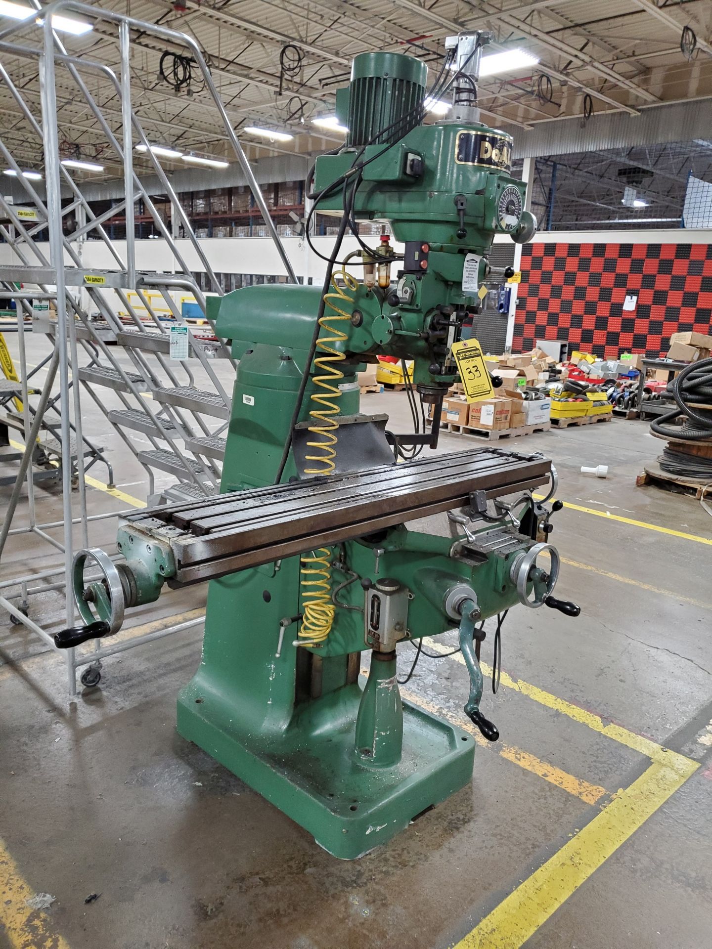 DOALL VERTICAL MILLING MACHINE, ACCU-RITE 3 2 AXIS DRO CONTROL, 49'` X 9'` TABLE, KNEE BED, SERVO