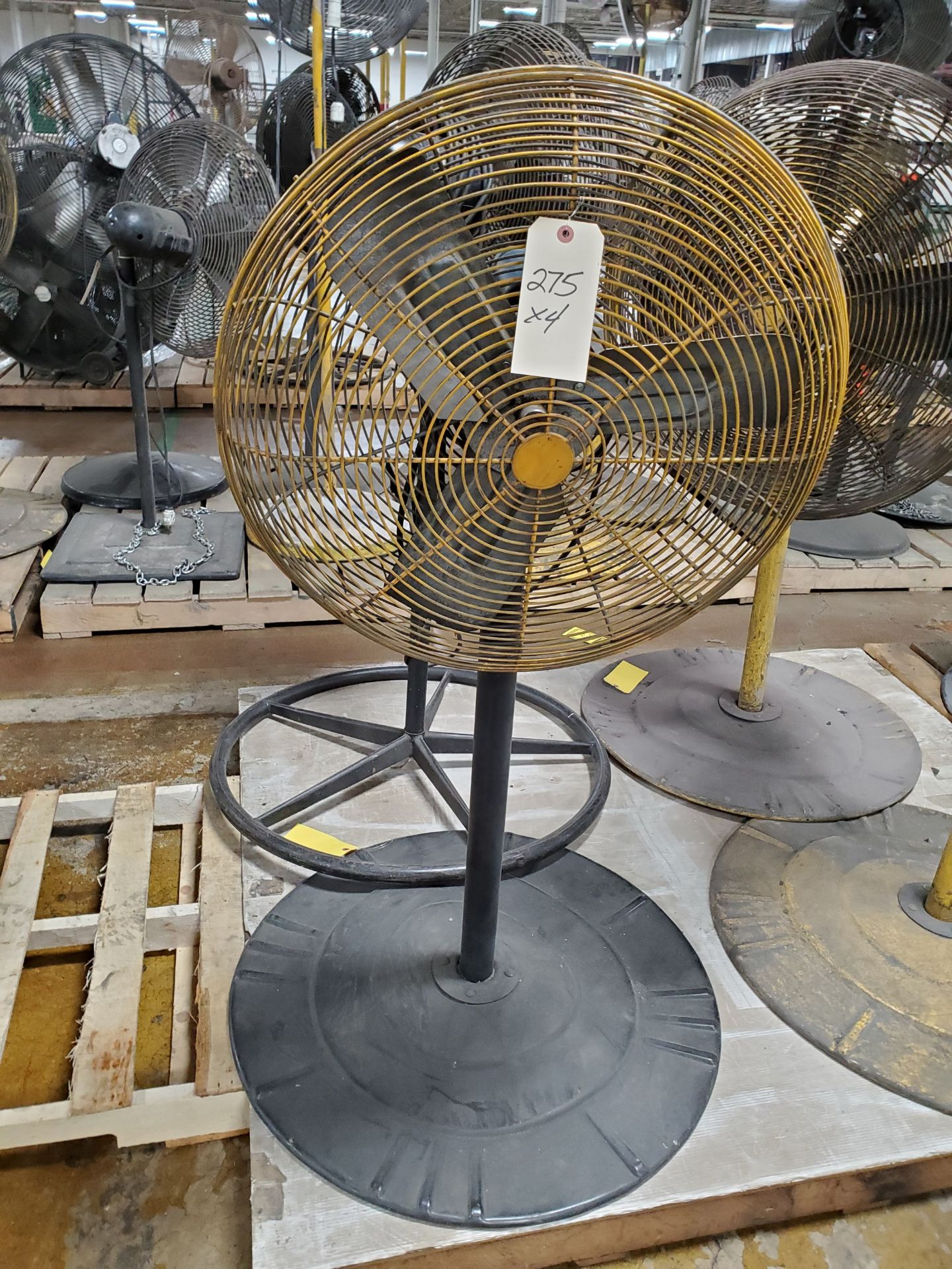 (4) PEDESTAL SHOP FANS - SOME ADJUSTABLE HEIGHT, 24'`-36'` - Image 2 of 4