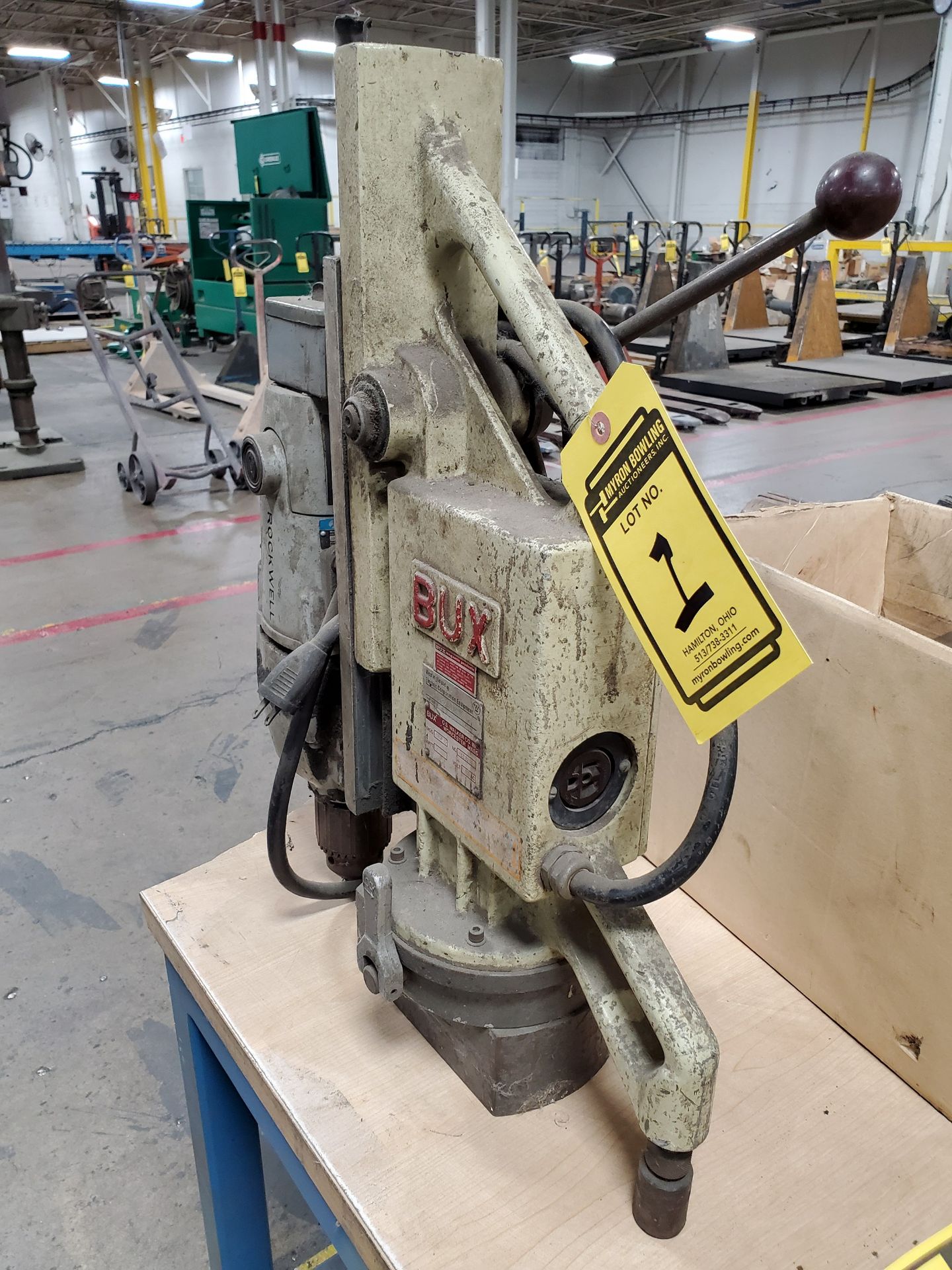 BUX MAGNETIC BASE DRILL WITH ROCKWELL DRILL HEAD, MODEL DH 3/4RP, FULL LOAD SPEED 250, 115V, - Image 5 of 5