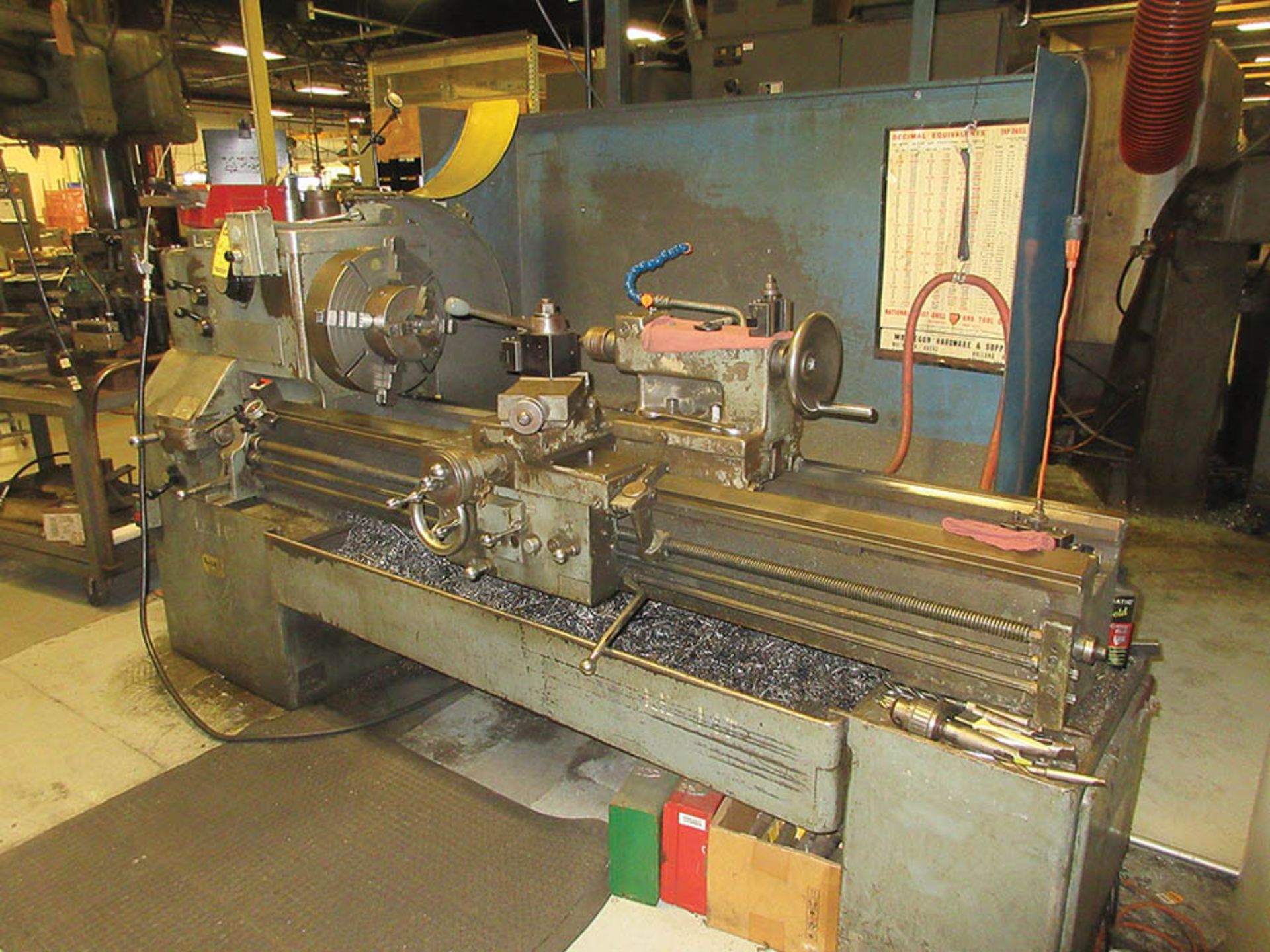 LE BLONDE 19-E7 ENGINE LATHE, 16'' 4-JAW CHUCK, 8'' 3-JAW CHUCK, TAILSTOCK, TOOL POST, S/N 7E-1999 - Image 2 of 5