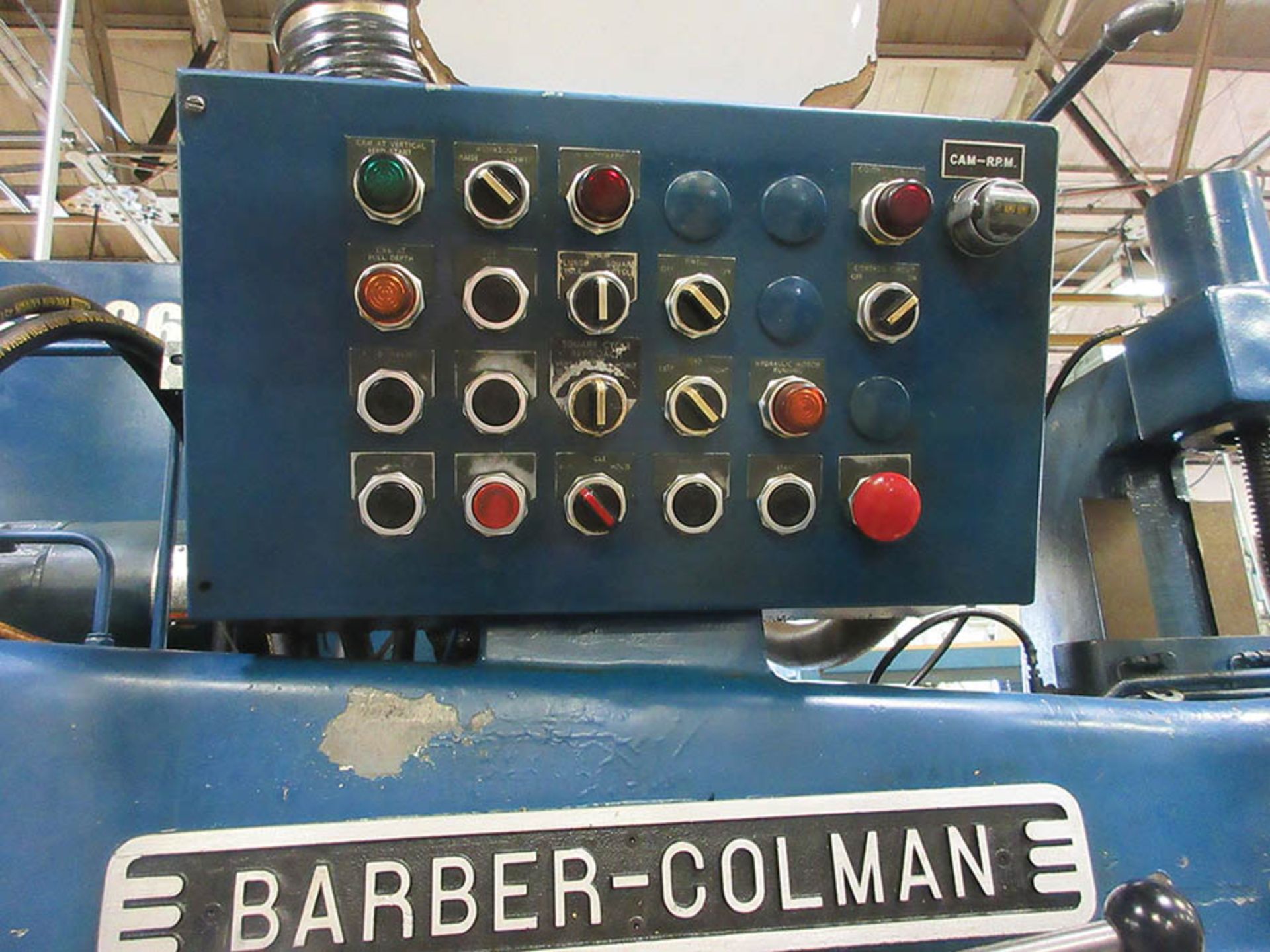 BARBER COLEMAN 16-16 HYDRAULIC MANUAL GEAR HOBB, DOUBLE THREAD WORM, W/ FREE-STANDING HYDRAULIC - Image 3 of 6