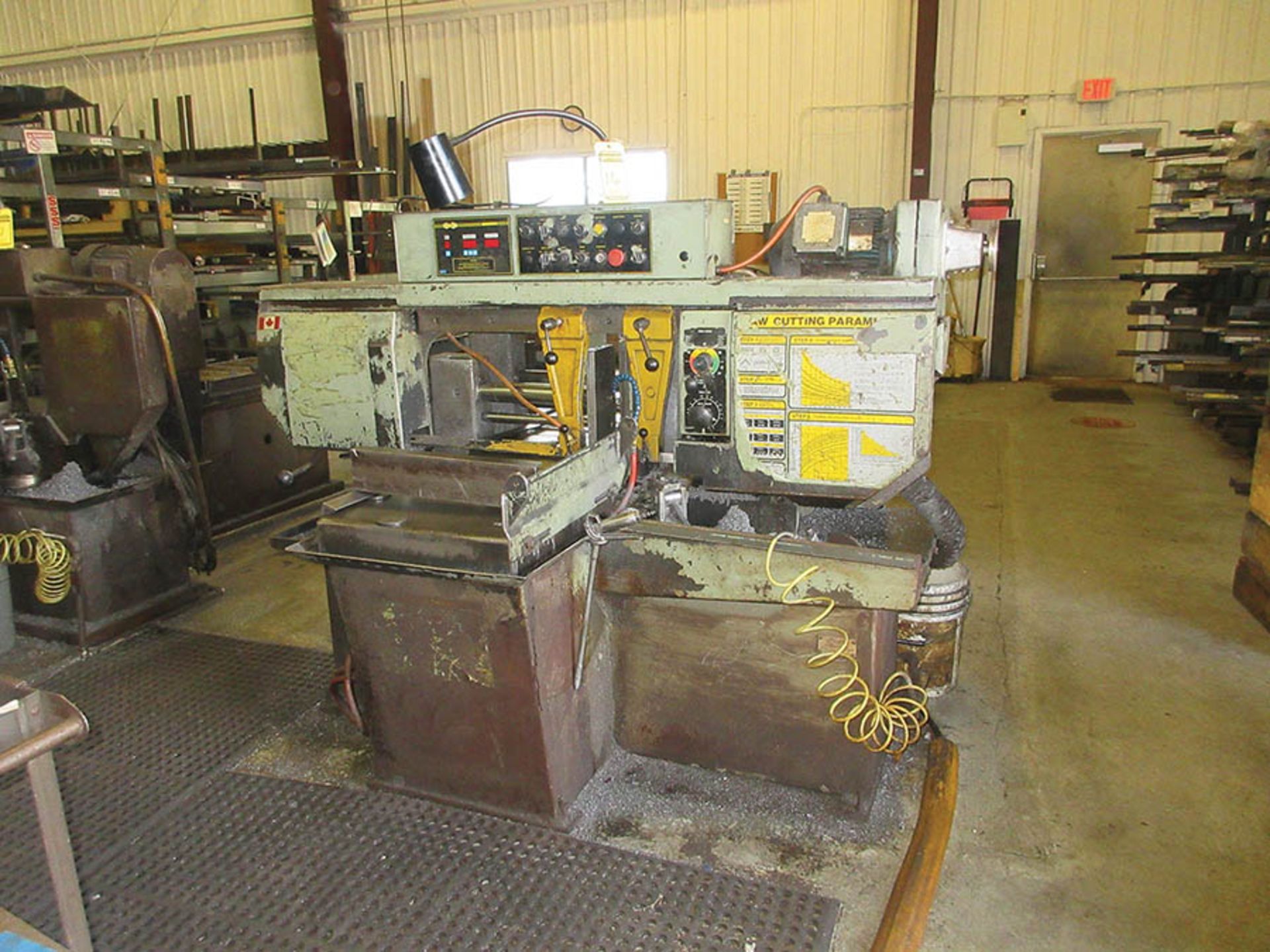 HYD-MECH S-20A AUTOMATIC HORIZONTAL BAND SAW, S/N 80100800, APPROX. 20'' X 112'' FEED TABLE & 19'' X