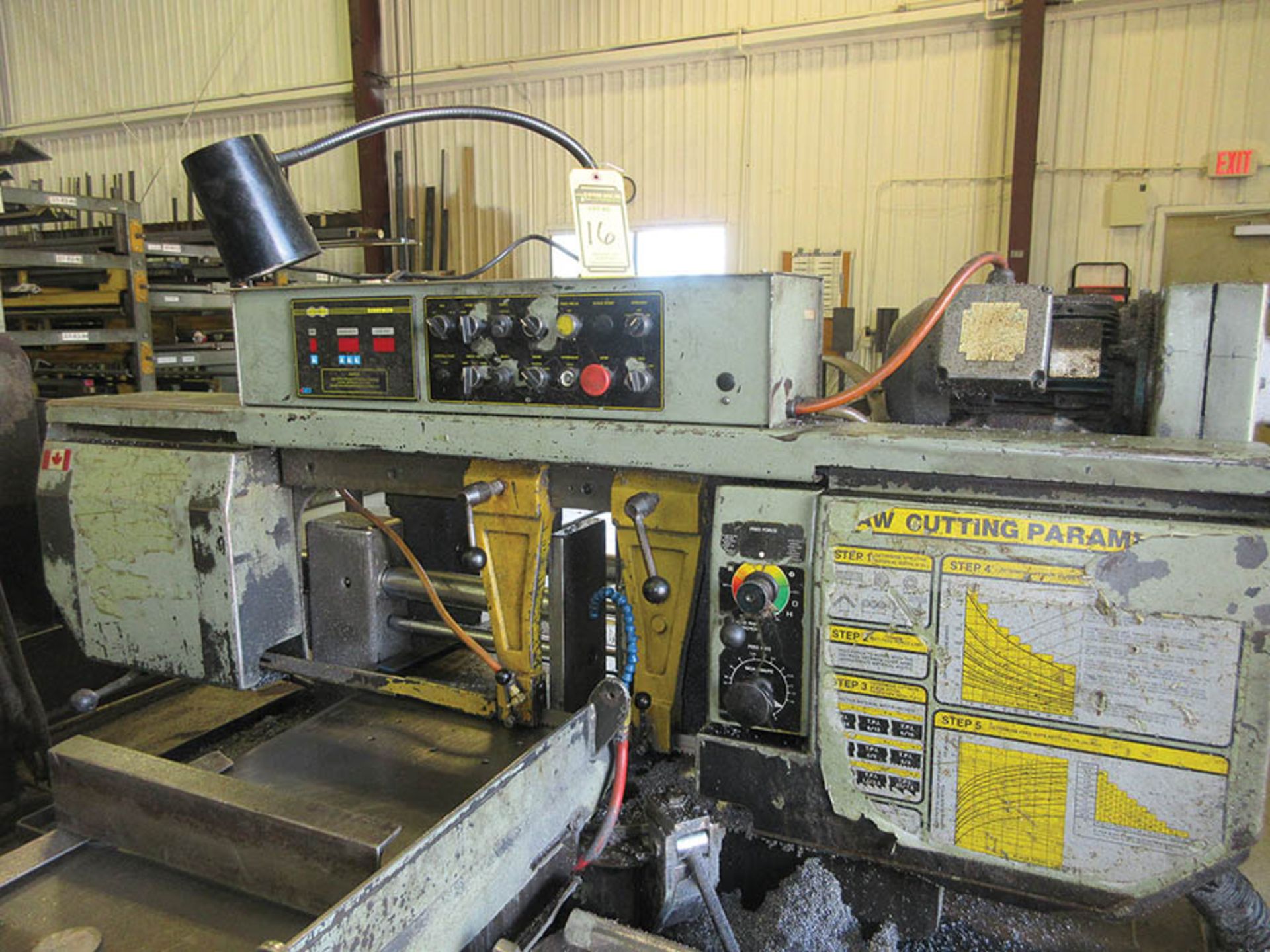 HYD-MECH S-20A AUTOMATIC HORIZONTAL BAND SAW, S/N 80100800, APPROX. 20'' X 112'' FEED TABLE & 19'' X - Image 2 of 7