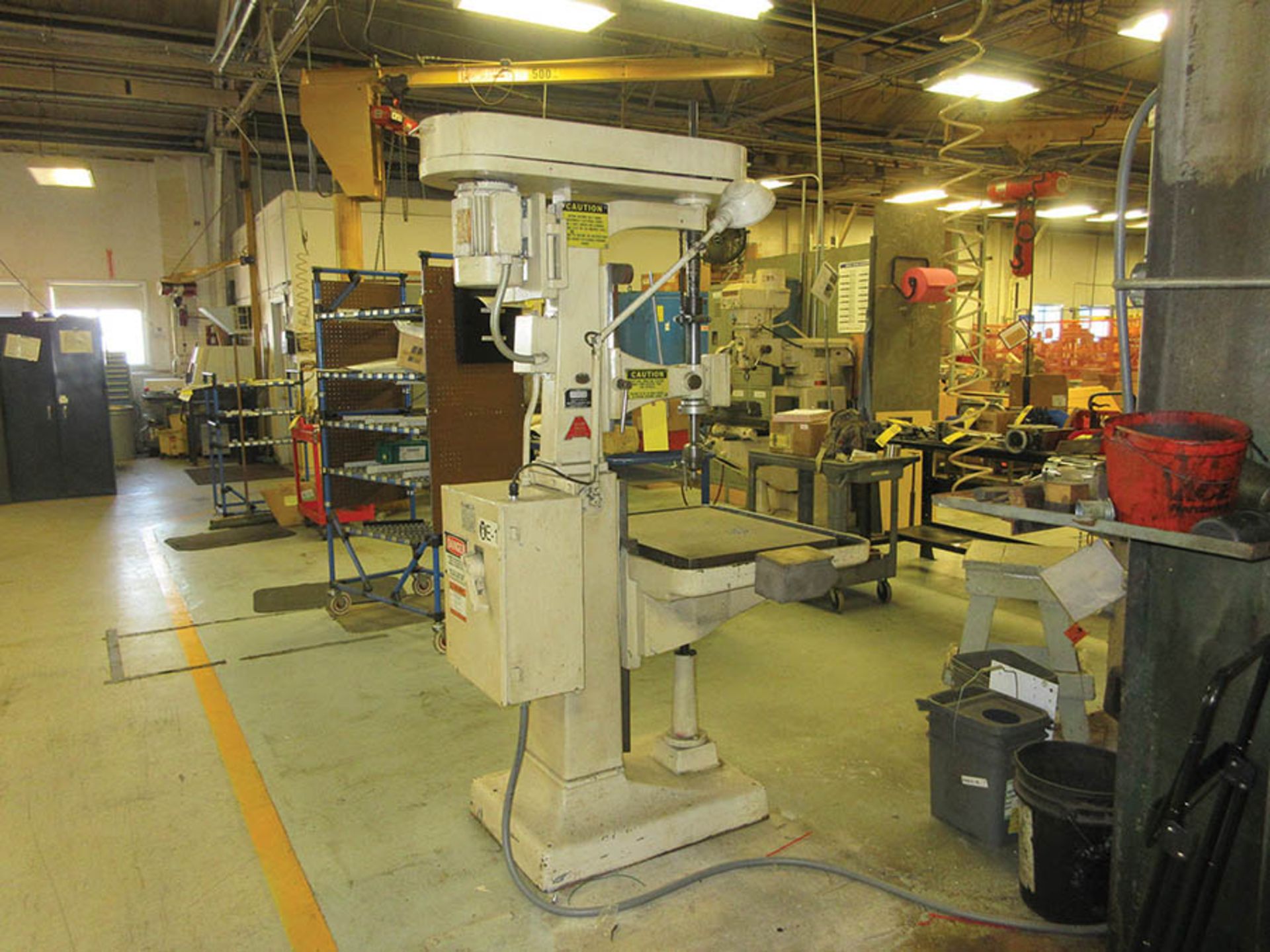 ALLEN SINGLE POST VERTICAL DRILL PRESS, 1-HP, 21'' X 26 1/2'' WORK TABLE - Image 3 of 4