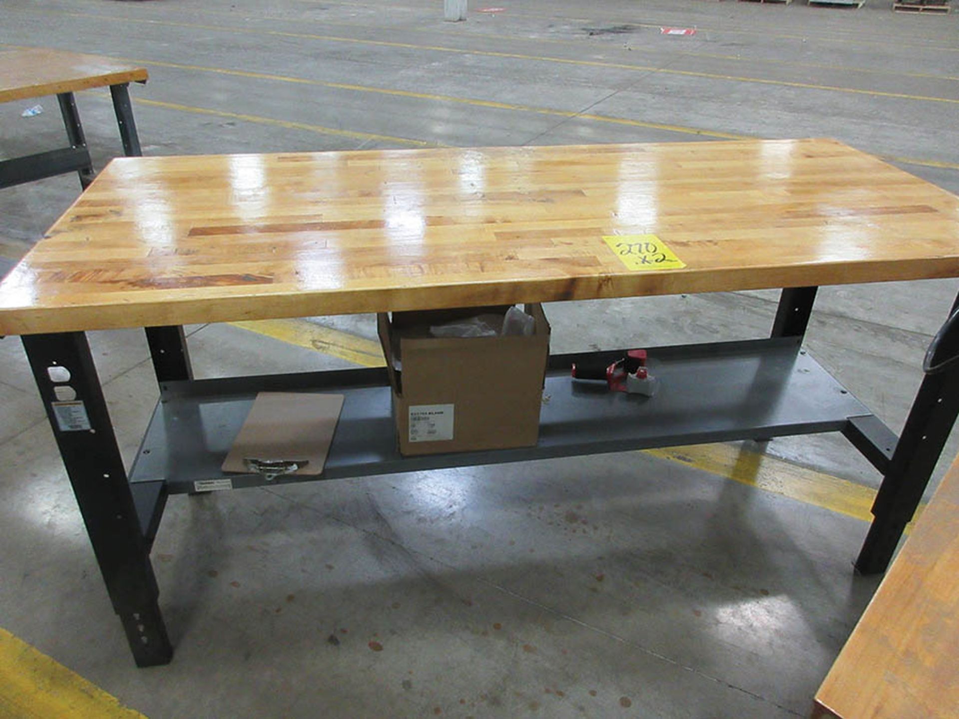 (1) 30'' X 6' & (1) 3' X 6' BUTCHERBLOCK TABLES