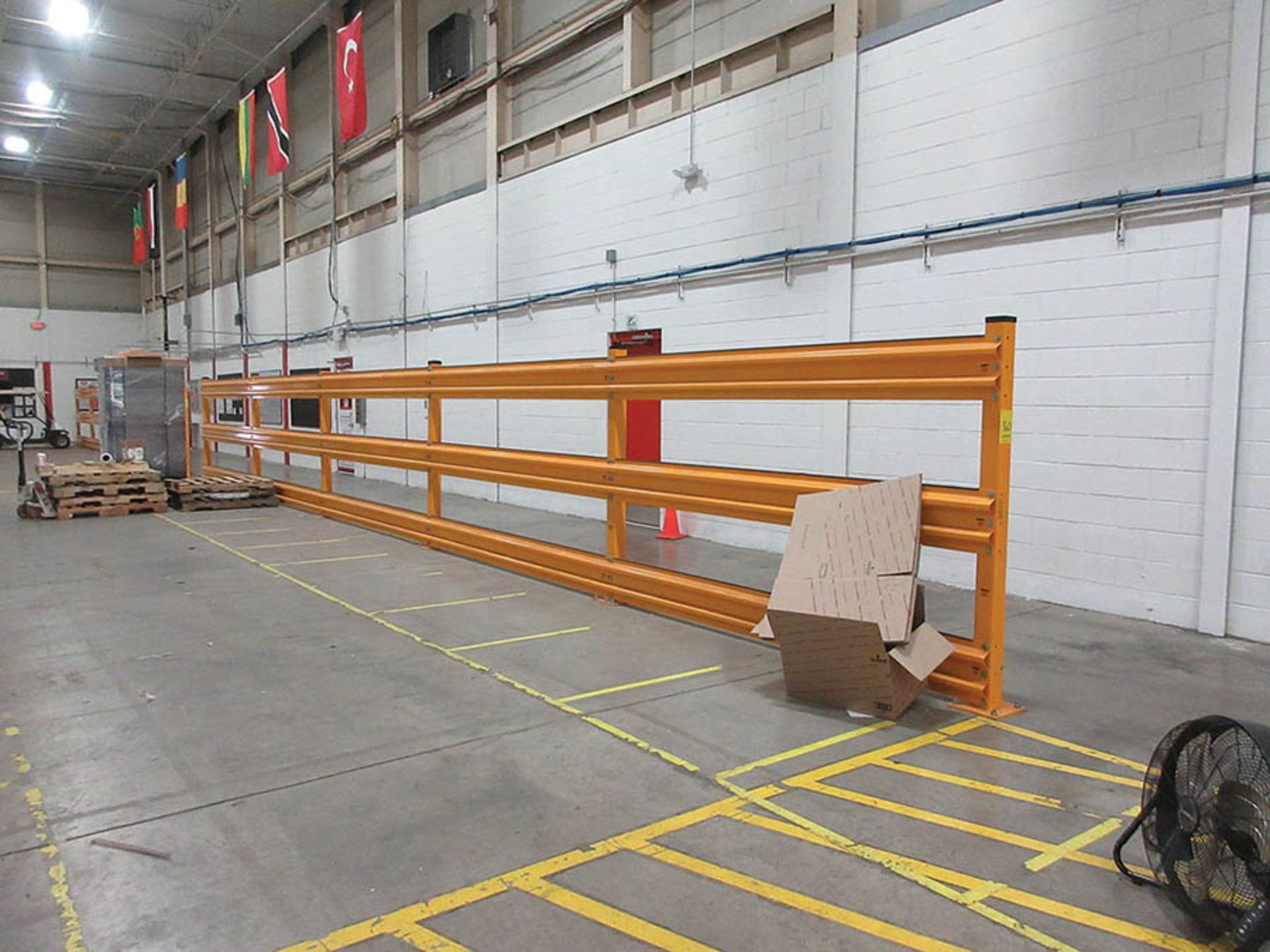 YELLOW GUARDRAIL THROUGHOUT PLANT (ANYTHING PROTECTING FIRE, ELECTRICAL, OR FURNACES MUST STAY IN